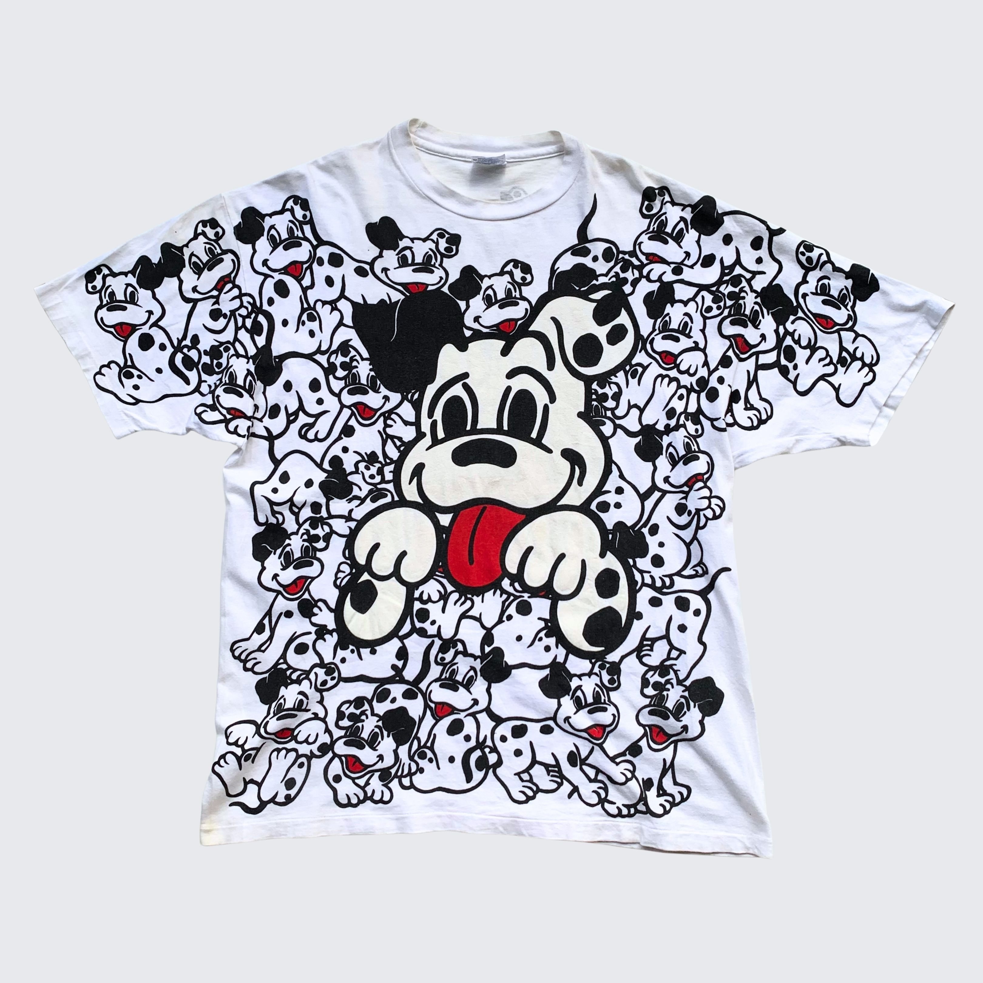 Vintage Vtg Rare 1990s 101 Dalmatian Disney Cartoon AOP Tee Size US XL / EU 56 / 4 - 1 Thumbnail