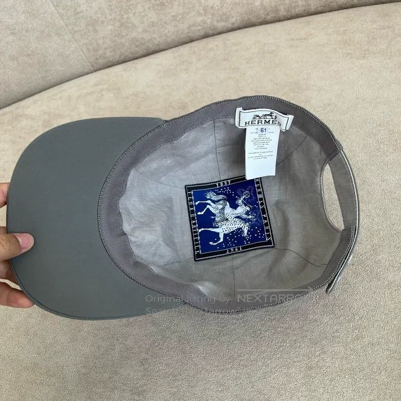 Hermes Hermes size 61 Gray logo print baseball cap Size ONE SIZE - 6 Thumbnail