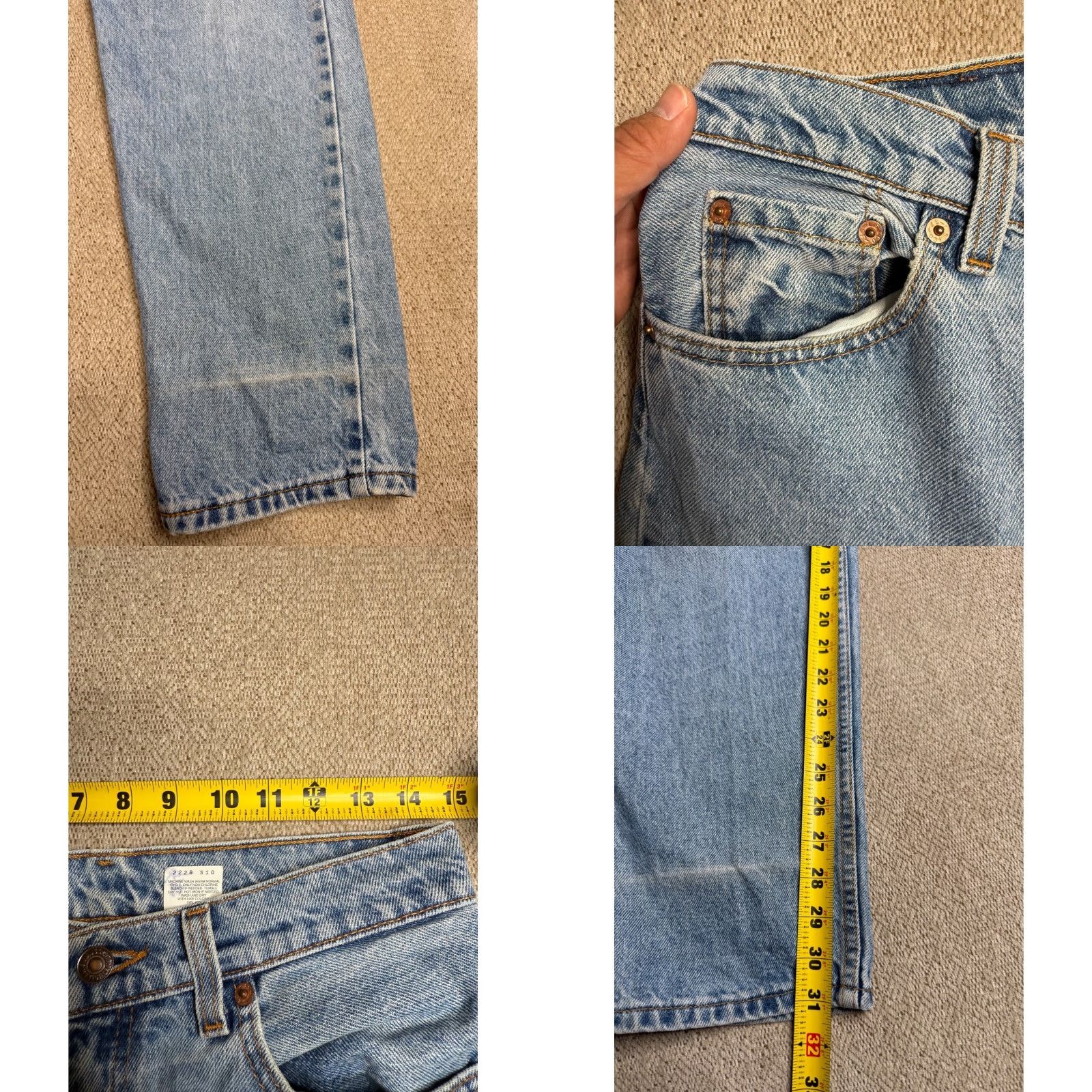 Levi's VINTAGE Levi's 560 Jeans Men 560 Loose Fit Light Wash Denim Straight Leg 31x31 Blue Mens Regular 30x31 Size US 31 - 8 Thumbnail