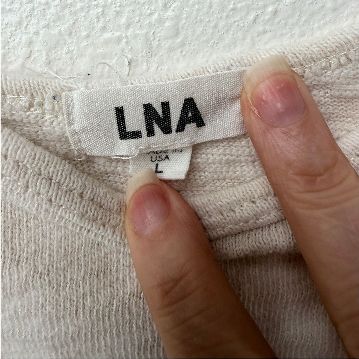 Other LNA Cream Cotton Spaghetti Strap Crop Top Womens L Size L / US 10 / IT 46 - 7 Thumbnail