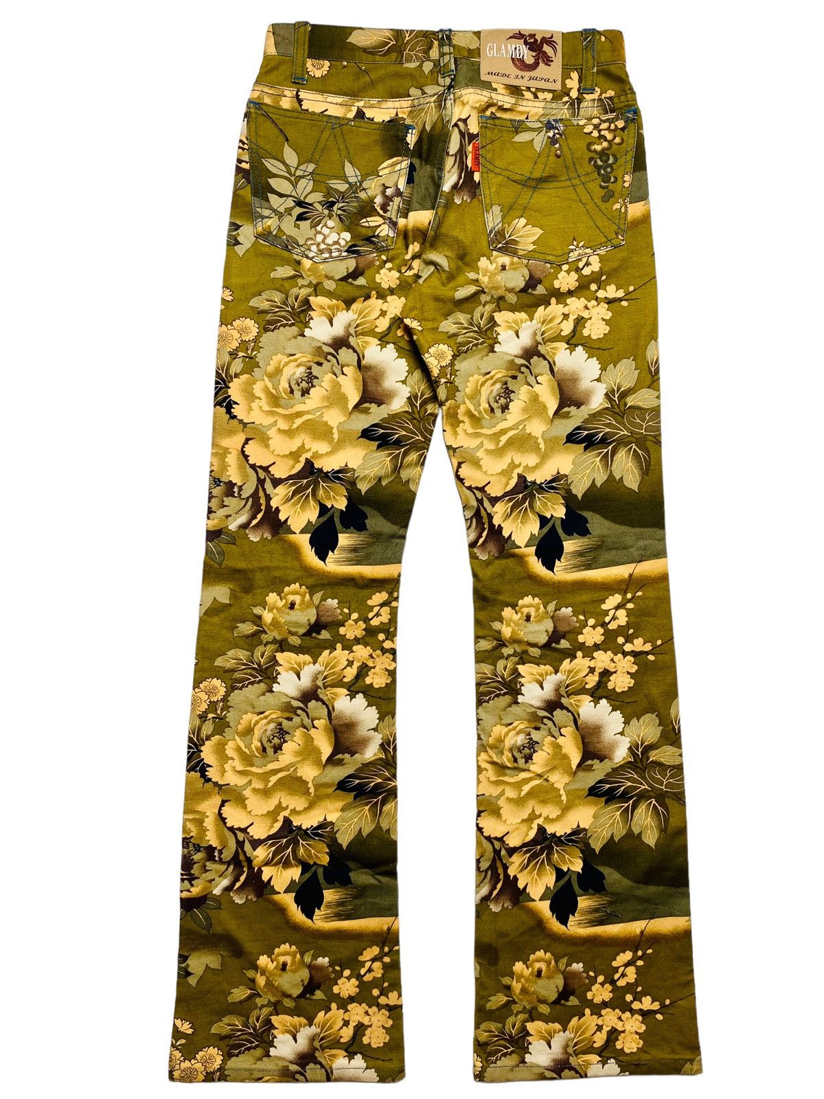 Japanese Brand × Vintage 2000s Glamdy - Fantasy Floral Flared Pants Size US 29 - 1 Thumbnail