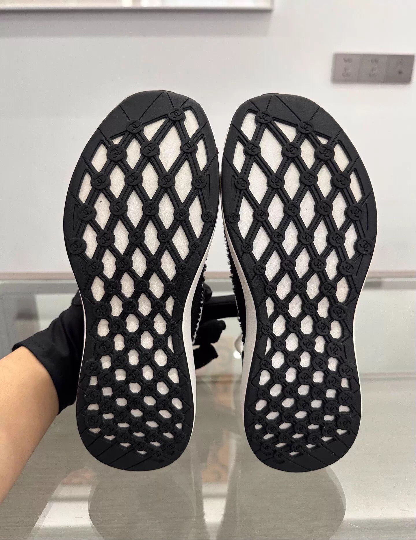 Chanel Chanel Women's Black & White Panda Knit Sock Sneaker Size US 5 / IT 35 - 6 Thumbnail