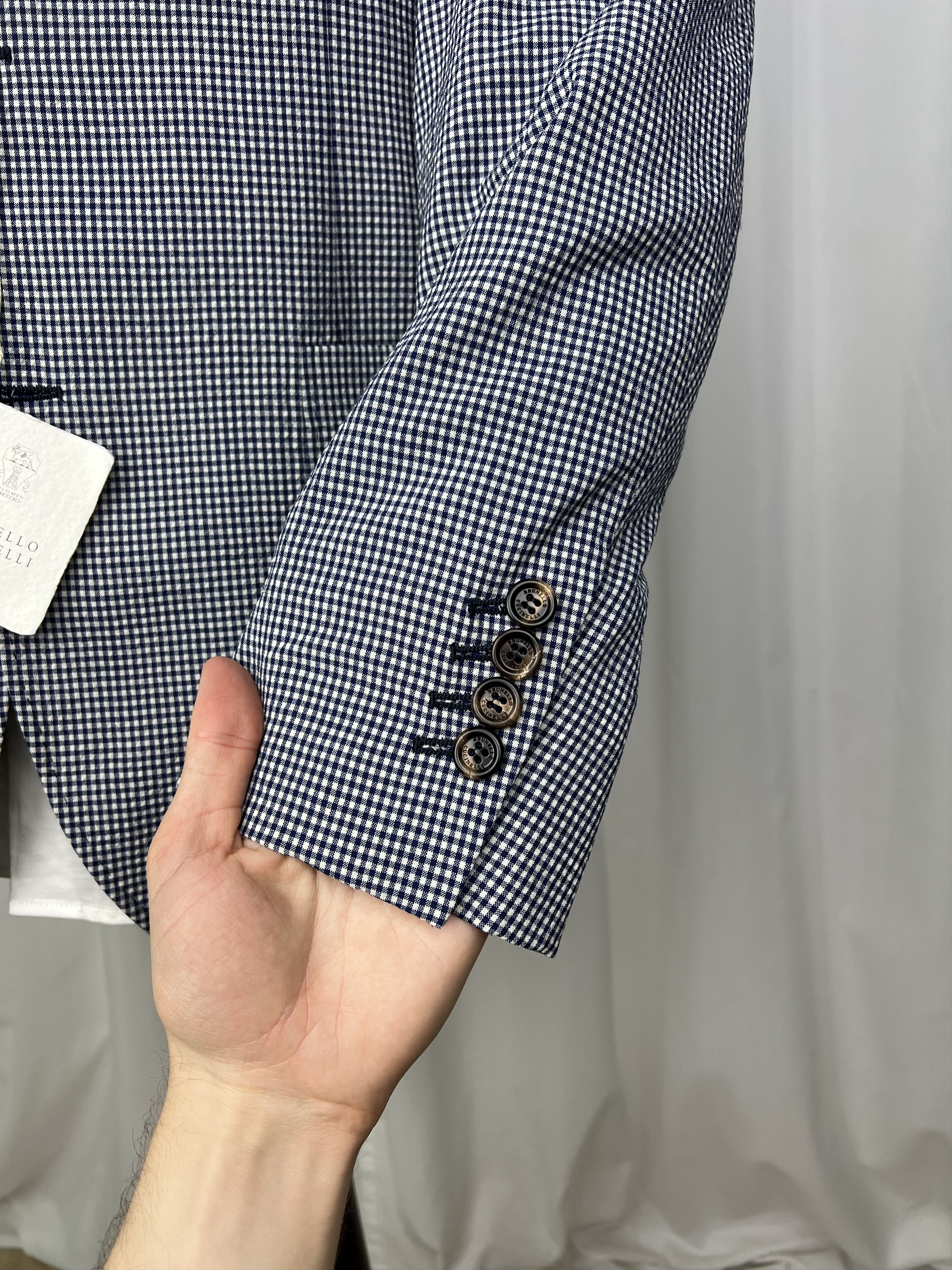 Brunello Cucinelli NWT Micro-Check Half-Lined 2-Piece Light Wool Suit Size 40R - 9 Thumbnail