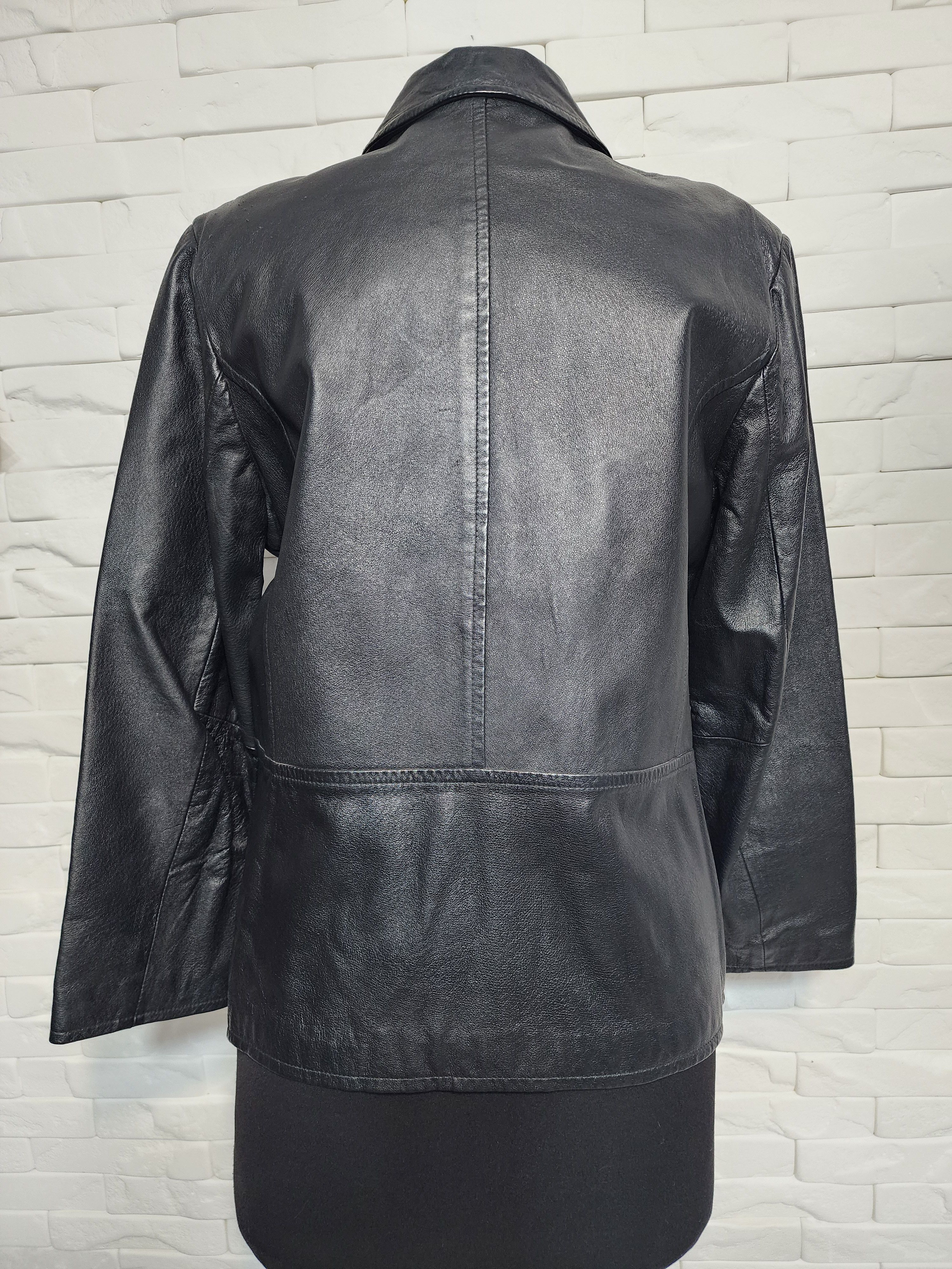 Other Black Leather Women's Jacket: Zippered Classic Style Size L / US 10 / IT 46 - 4 Thumbnail