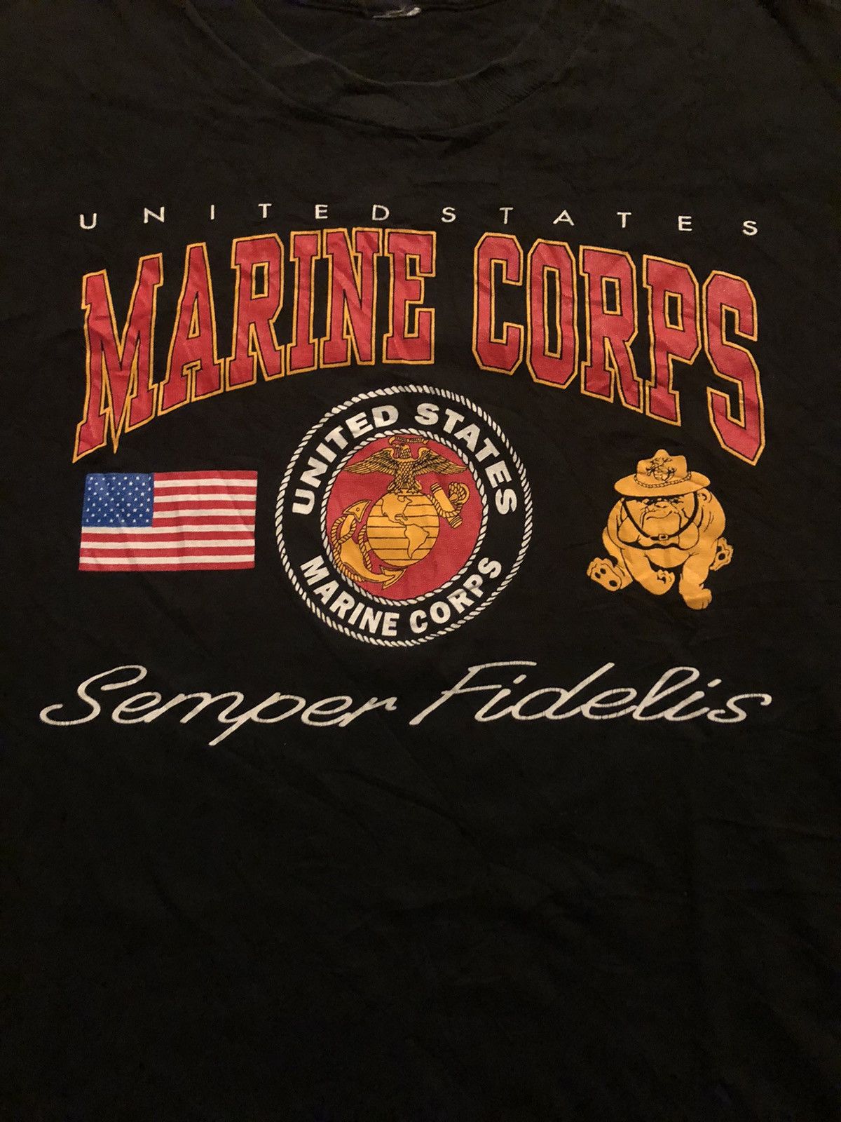 Vintage Vintage 90s United States Marine Corp T Shirt S/L Size US L / EU 52-54 / 3 - 2 Thumbnail