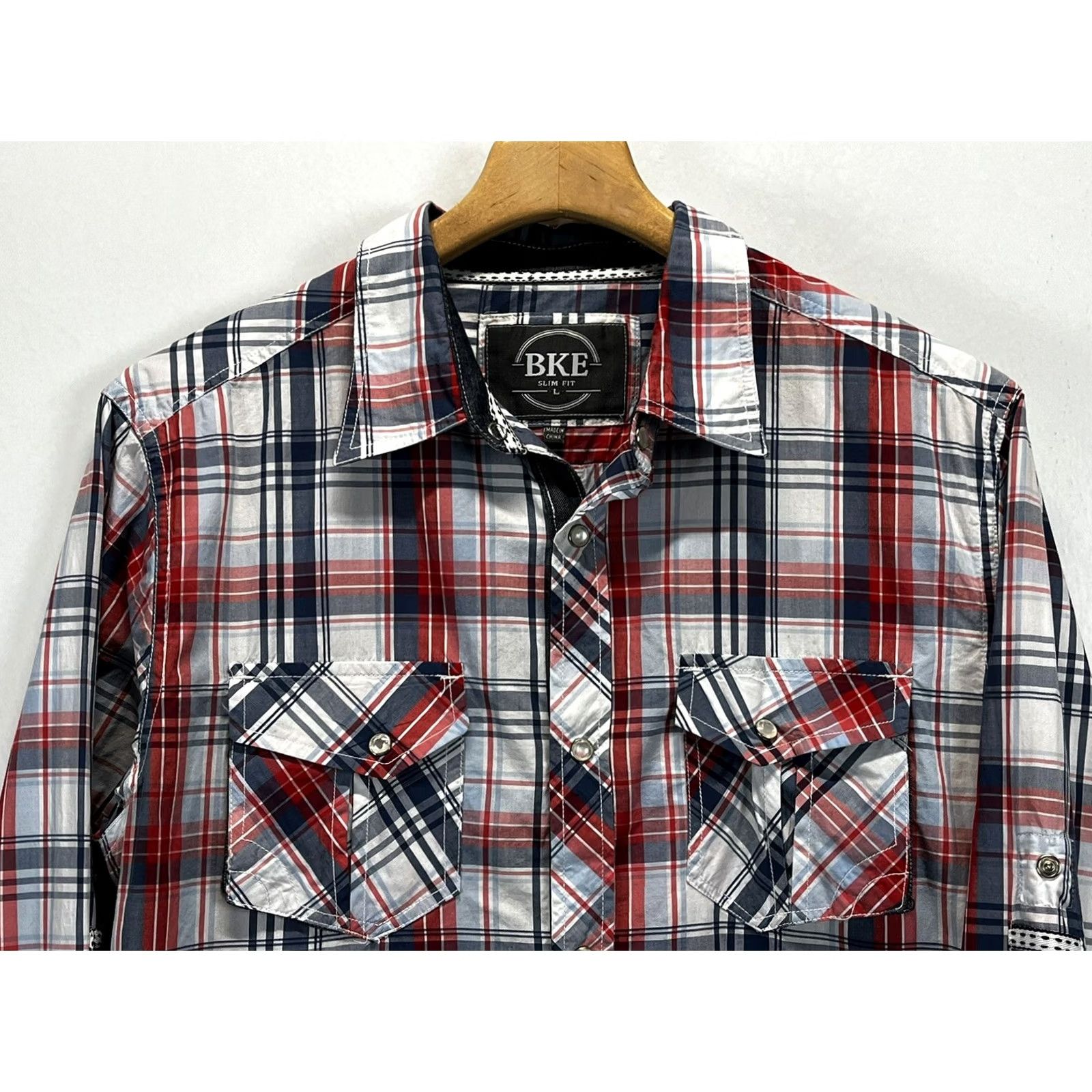 BKE BKE Bartlett Pearl Snap Western Shirt Mens L Plaid Slim Fit Cowboy Size US L / EU 52-54 / 3 - 3 Thumbnail