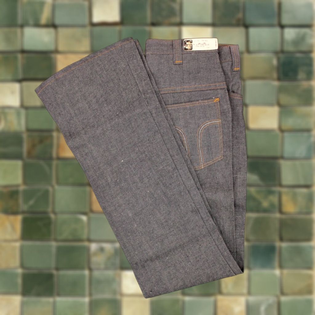 Vintage VINTAGE Stephens Jeans Flare 31x34.5 70s NOS 1970s Blue Cotton Cotton Original Jeans Mens Size US 31 - 1 Thumbnail