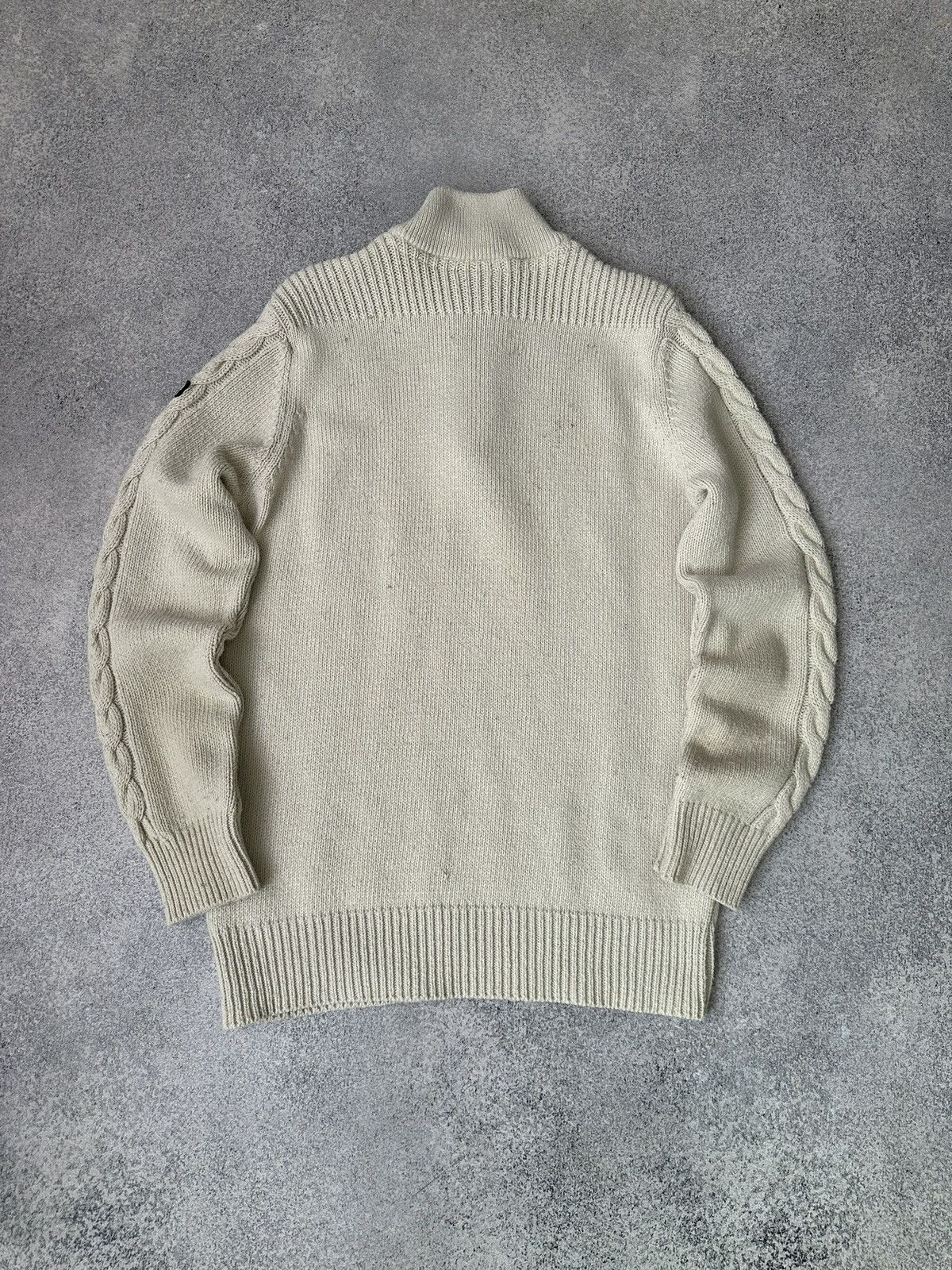 Schott × Vintage Vintage Schott Beige 1/4 Zip Knitted Sweater Size US L / EU 52-54 / 3 - 9 Thumbnail