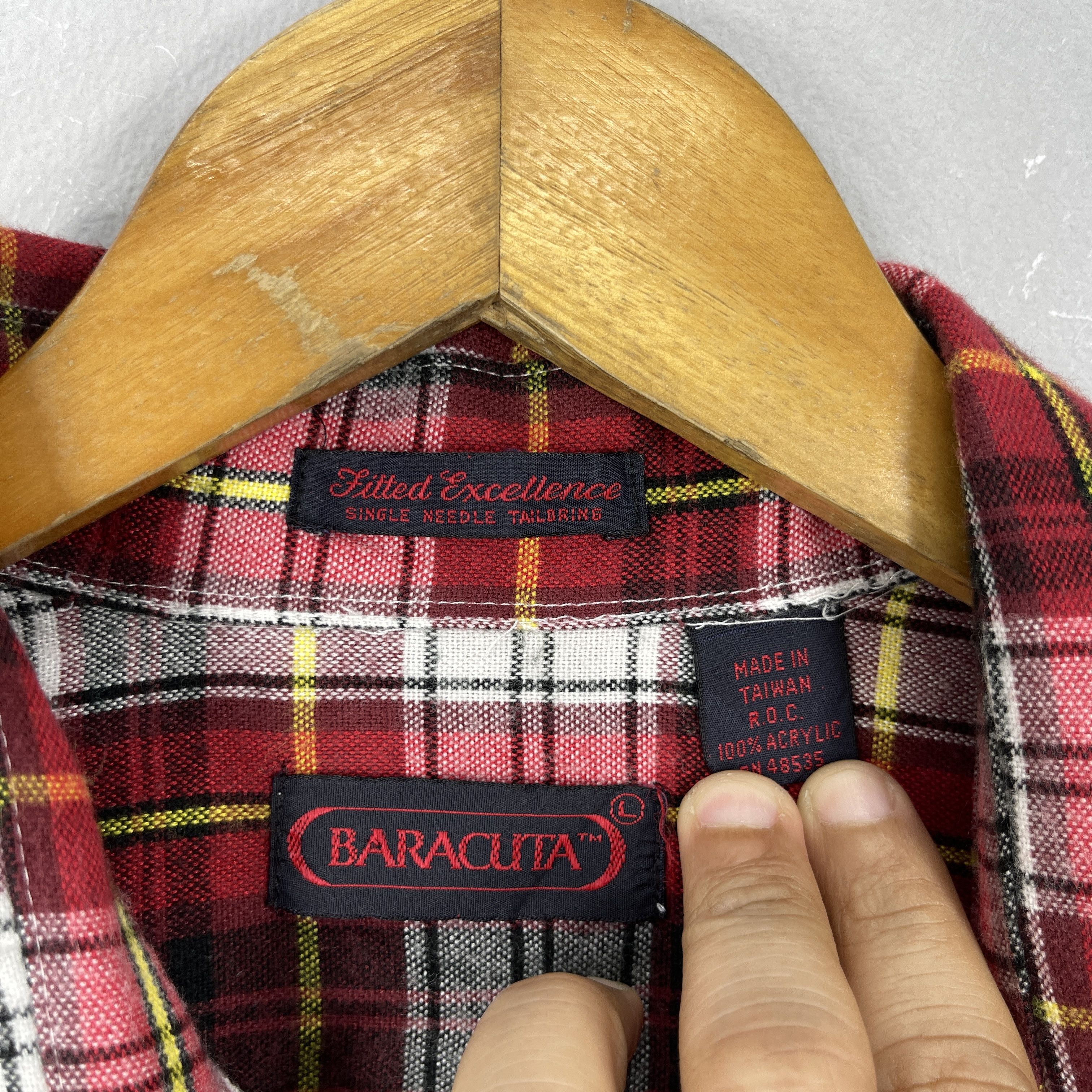 Baracuta Vintage 90's BARACUTA Plaid Checkered Red Tartan Flannel Size US L / EU 52-54 / 3 - 5 Thumbnail