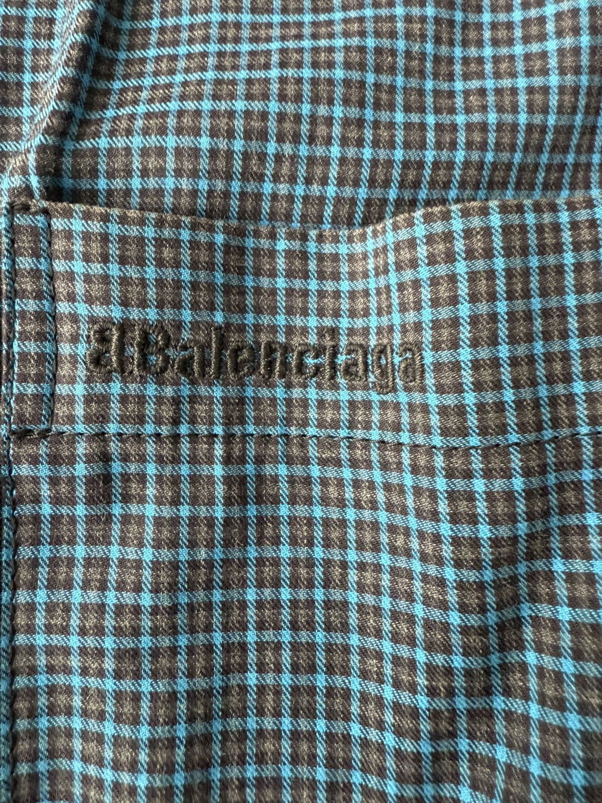 BALENCIAGA MICRO CHECK PADDED OVERSHIRT JACKET