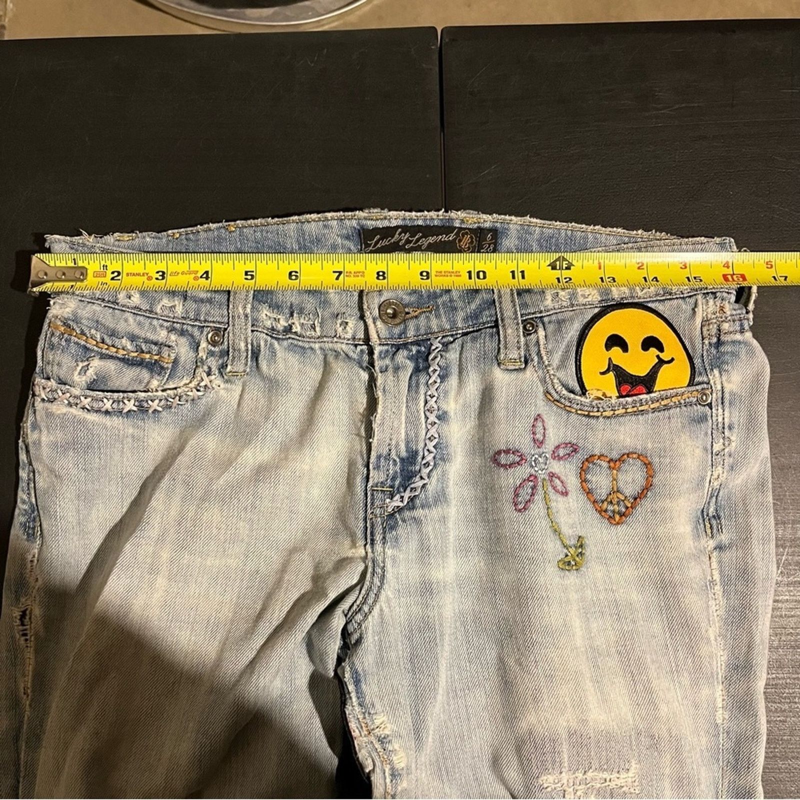 Lucky Brand Lucky Brand Sweet n Low Jeans Sz 6 Light Wash Custom Patches Size 28" / US 6 / IT 42 - 6 Thumbnail