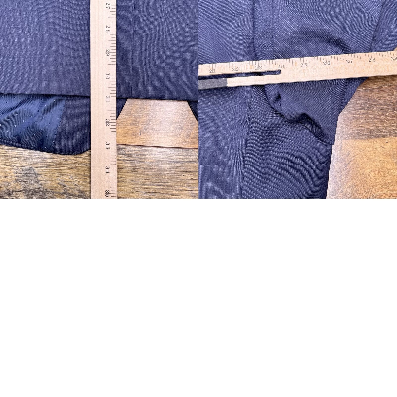 Vintage Michael Strahan Suit Jacket Blazer 50R Blue Wool Blend Men's Regular Notch Lapel Four-Button Double-Vented Solid Pattern Vintage No N/A Size 50R - 10 Thumbnail