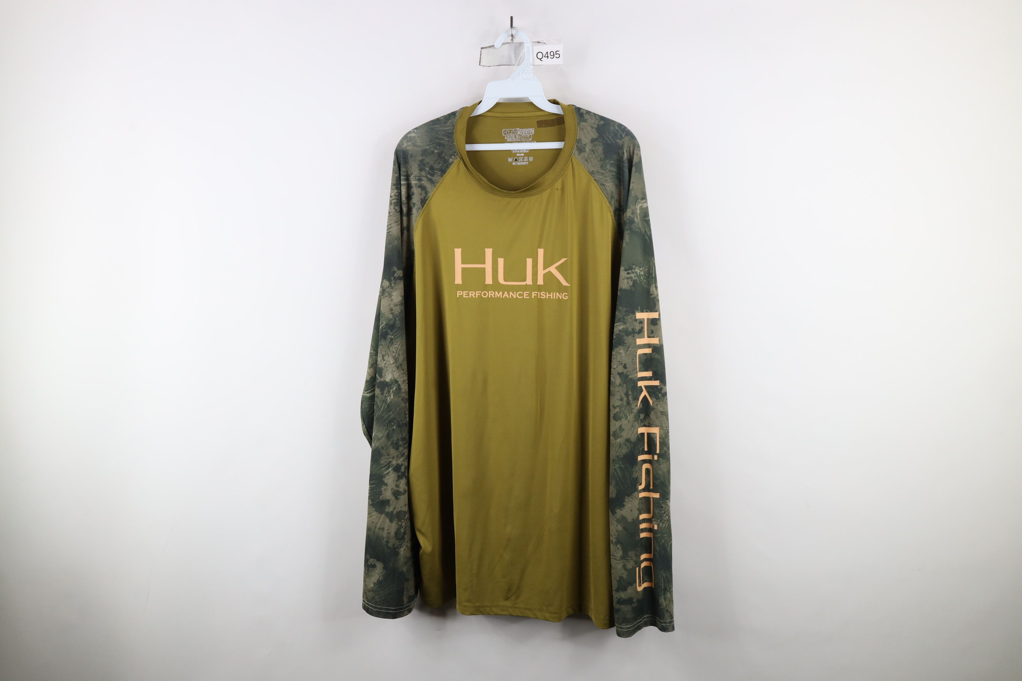 Vintage Huk Fishing Spell Camouflage Tech Long Sleeve T-Shirt Green Size US XXL / EU 58 / 5 - 1 Thumbnail