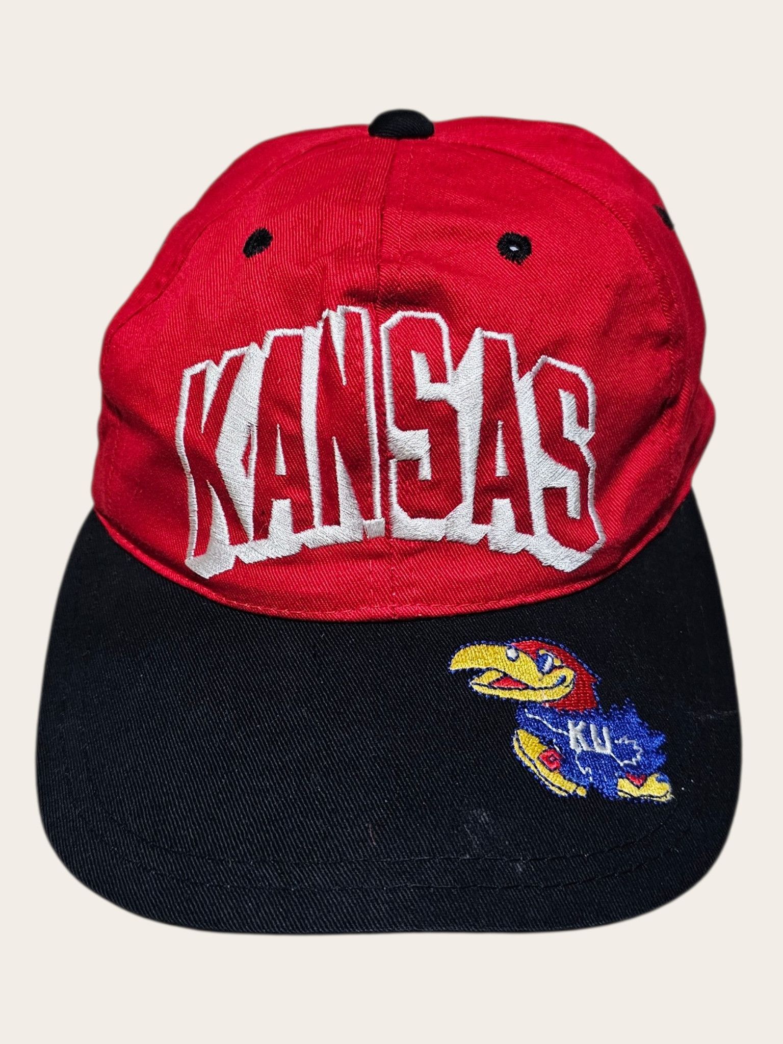 Vintage Kansas Jayhawks Big Logo Spellout Hat Size ONE SIZE - 1 Thumbnail