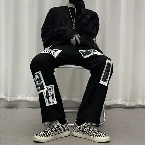 Japanese Brand × Vintage Japanese style punk jeans with patches Size US 32 / EU 48 - 3 Thumbnail