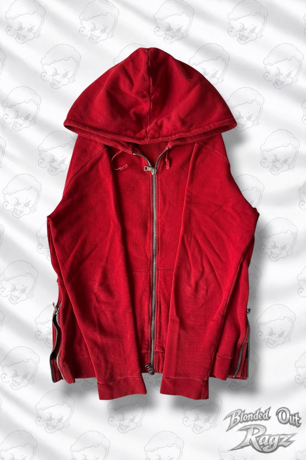 Balmain FW16 Balmain Zipped-Up Hoodie Red Oliver Rousteing Era Size US XXL / EU 58 / 5 - 1 Thumbnail