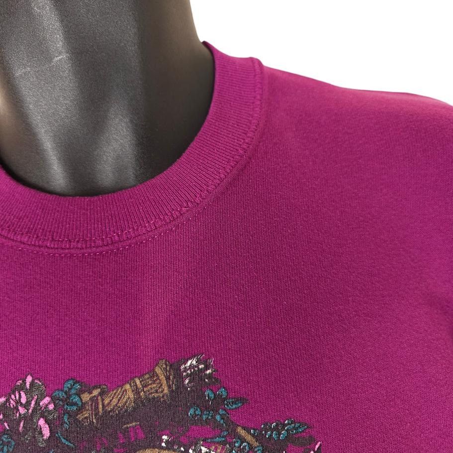 Vintage Vintage Flower Sweatshirt Mens Size Medium Purple 90s Roses Size US M / EU 48-50 / 2 - 4 Thumbnail