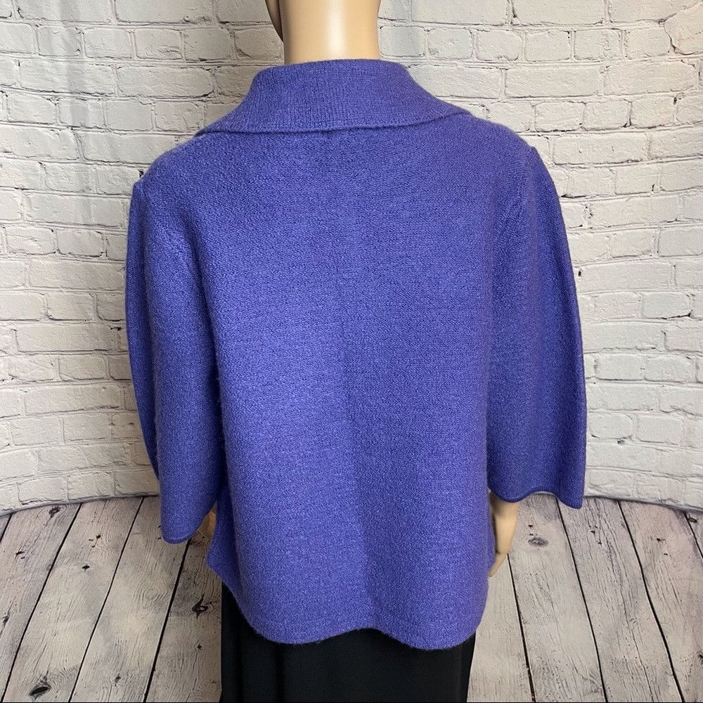 Other NWT New Christopher & Banks Purple Wool Jacket 3/4 Sleeve S Size M / US 6-8 / IT 42-44 - 4 Thumbnail