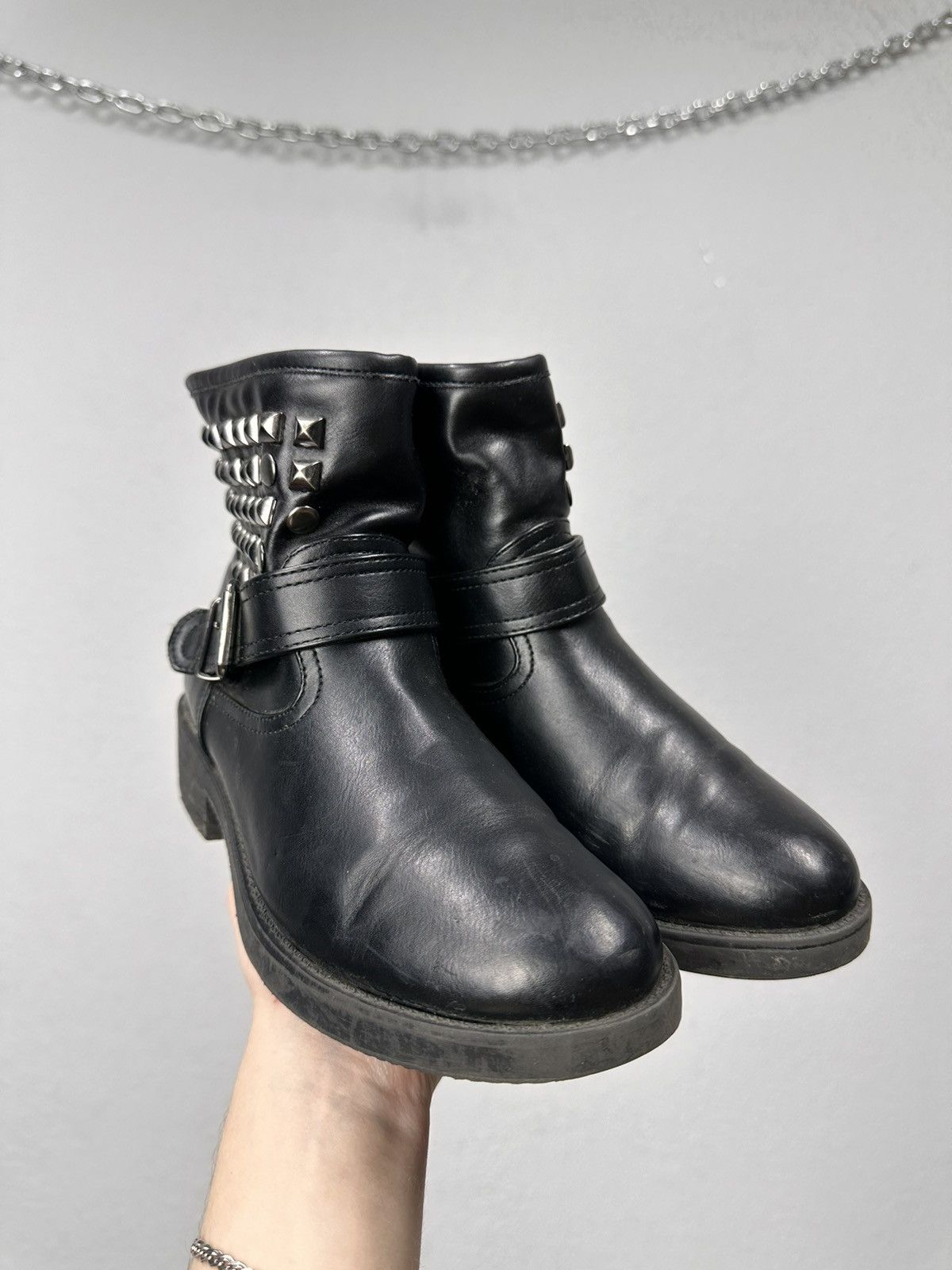 New Rock Vintage Leather Metal AS 98 Boots Rare Kapital Vibe Rick Size US 6 / IT 36 - 4 Thumbnail
