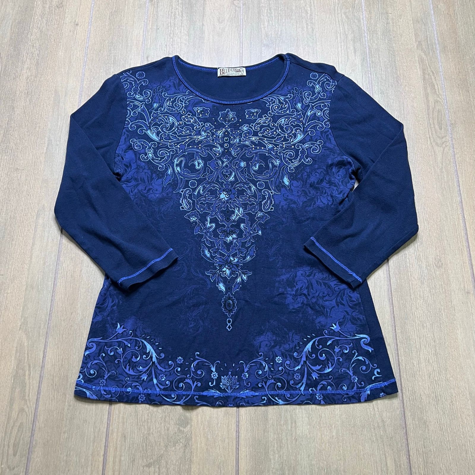 Vintage Vintage Y2K Blue Canyon Women’s Long Sleeve Top Size Large Size L / US 10 / IT 46 - 2 Thumbnail