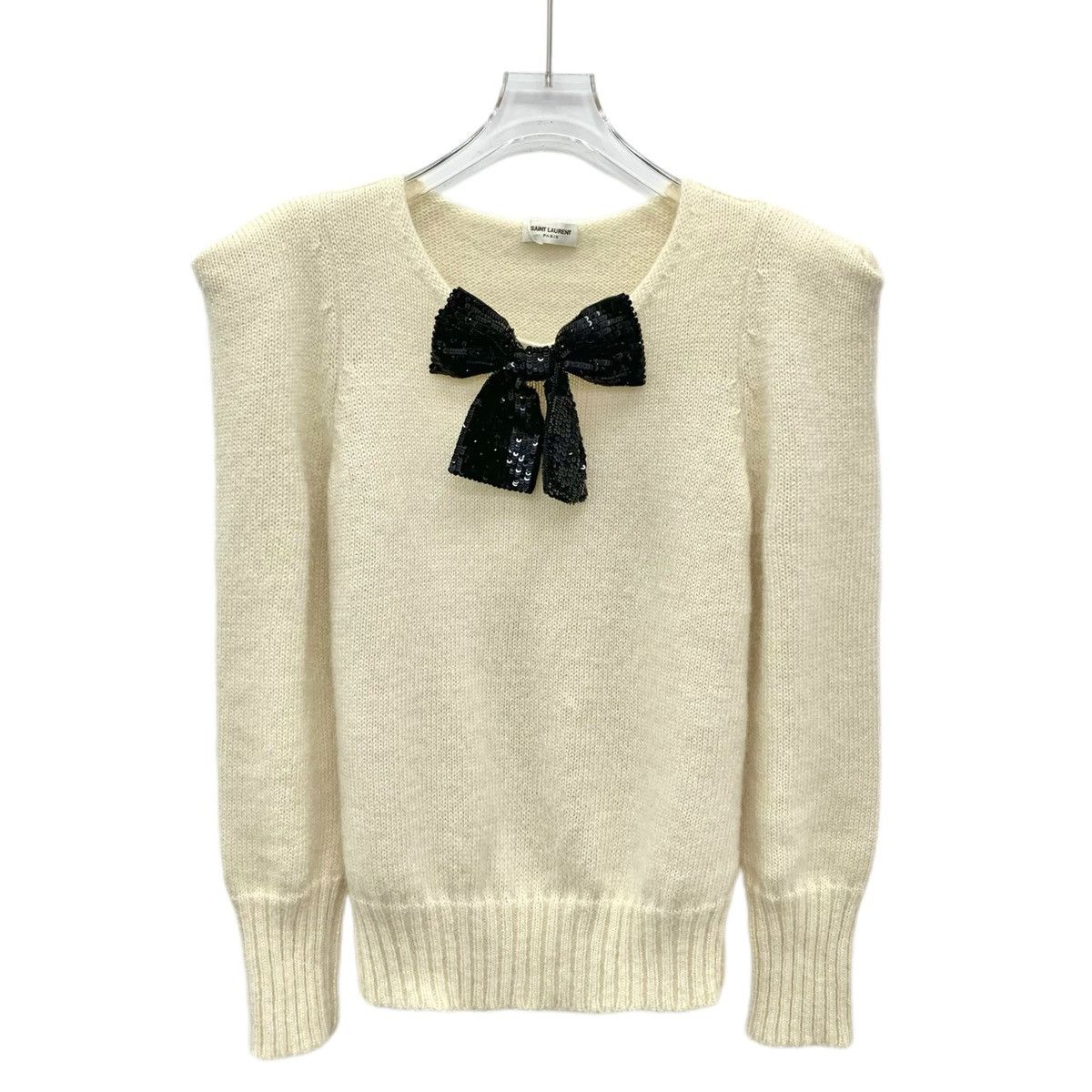 Yves Saint Laurent Yves Saint Laurent Bow Wool Long Sleeve Knit Sweater K26WX Size S / US 4 / IT 40 - 1 Thumbnail