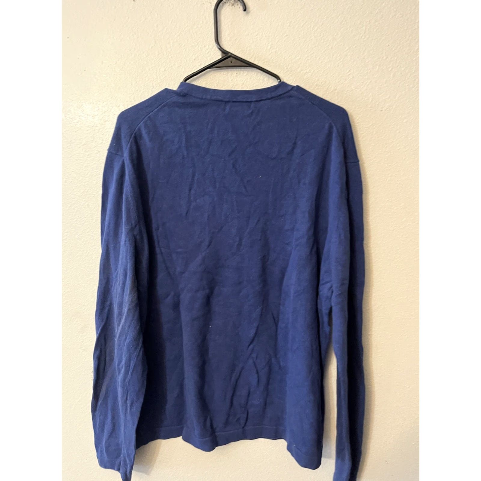 Banana Republic Banana Republic Mens Pullover Sweater XL Blue V-Neck Knit Cotton Solid Size US XL / EU 56 / 4 - 3 Thumbnail