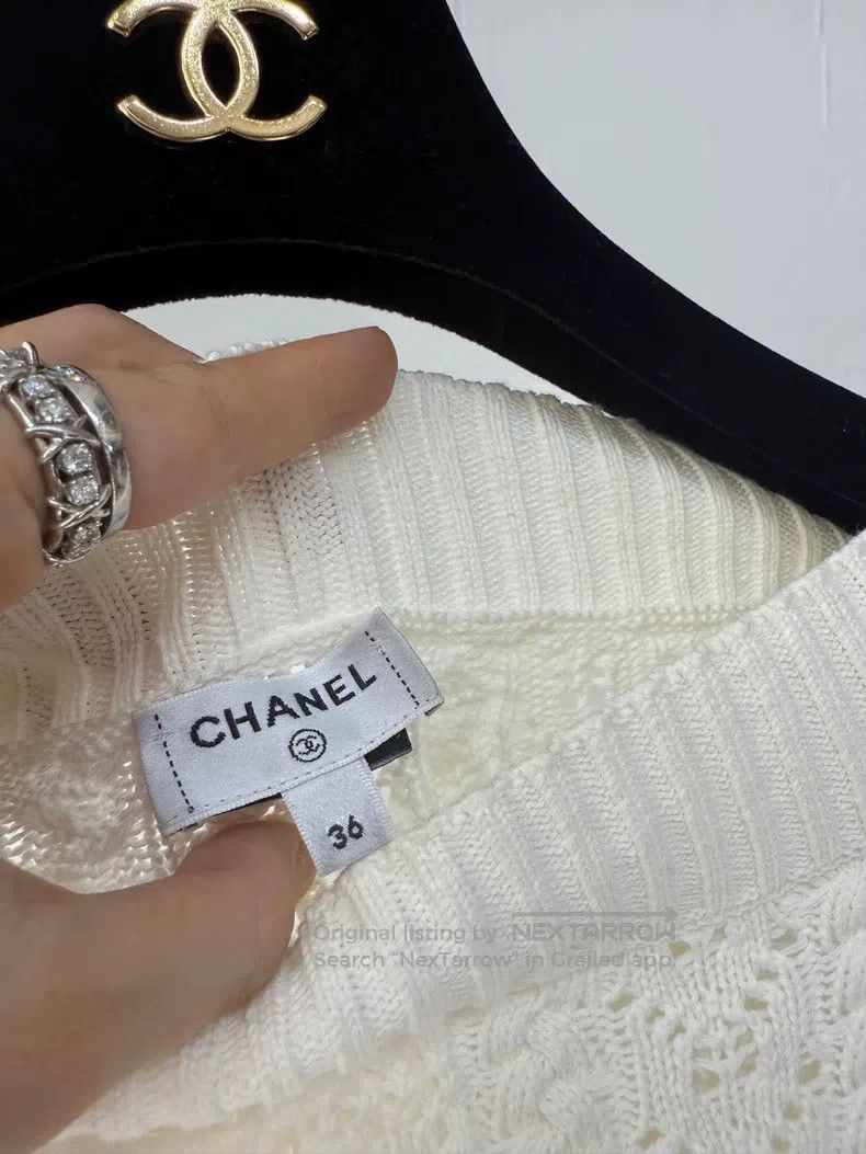 Chanel Chanel Beach series one-line collar mid-sleeved knitted sw Size XS / US 0-2 / IT 36-38 - 5 Thumbnail
