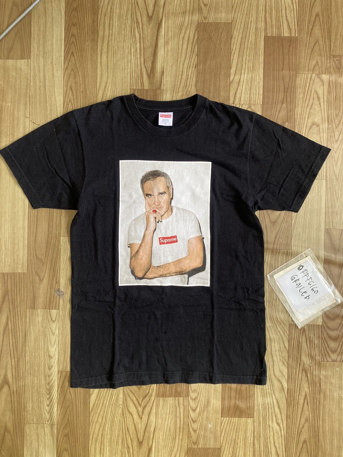 image of Supreme Morrissey Photo Tee in Black, Men's (Size Medium)