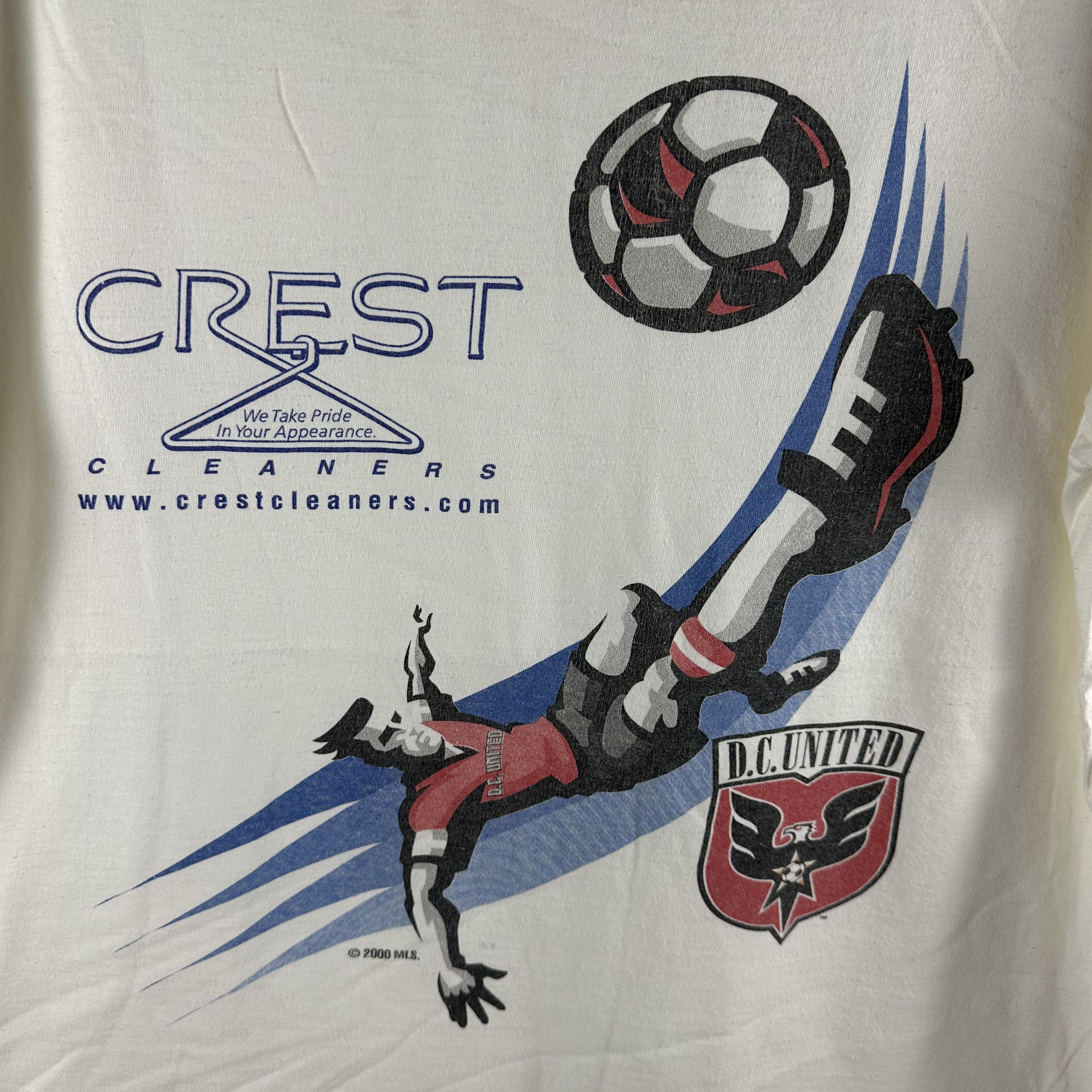 Vintage 2000 DC United MLS Soccer Crest Cleaners Promo T-shirt Size US L / EU 52-54 / 3 - 2 Thumbnail