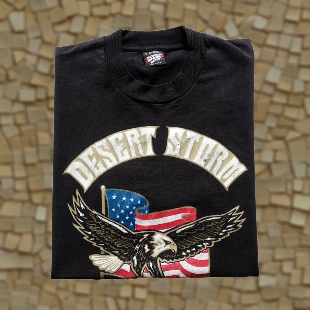 Fruit Of The Loom VINTAGE Fruit of the Loom Shirt Mens XL Black USA MADE VTG 90s DESSERT STORM MILITARY ARMY Size US XL / EU 56 / 4 - 1 Thumbnail