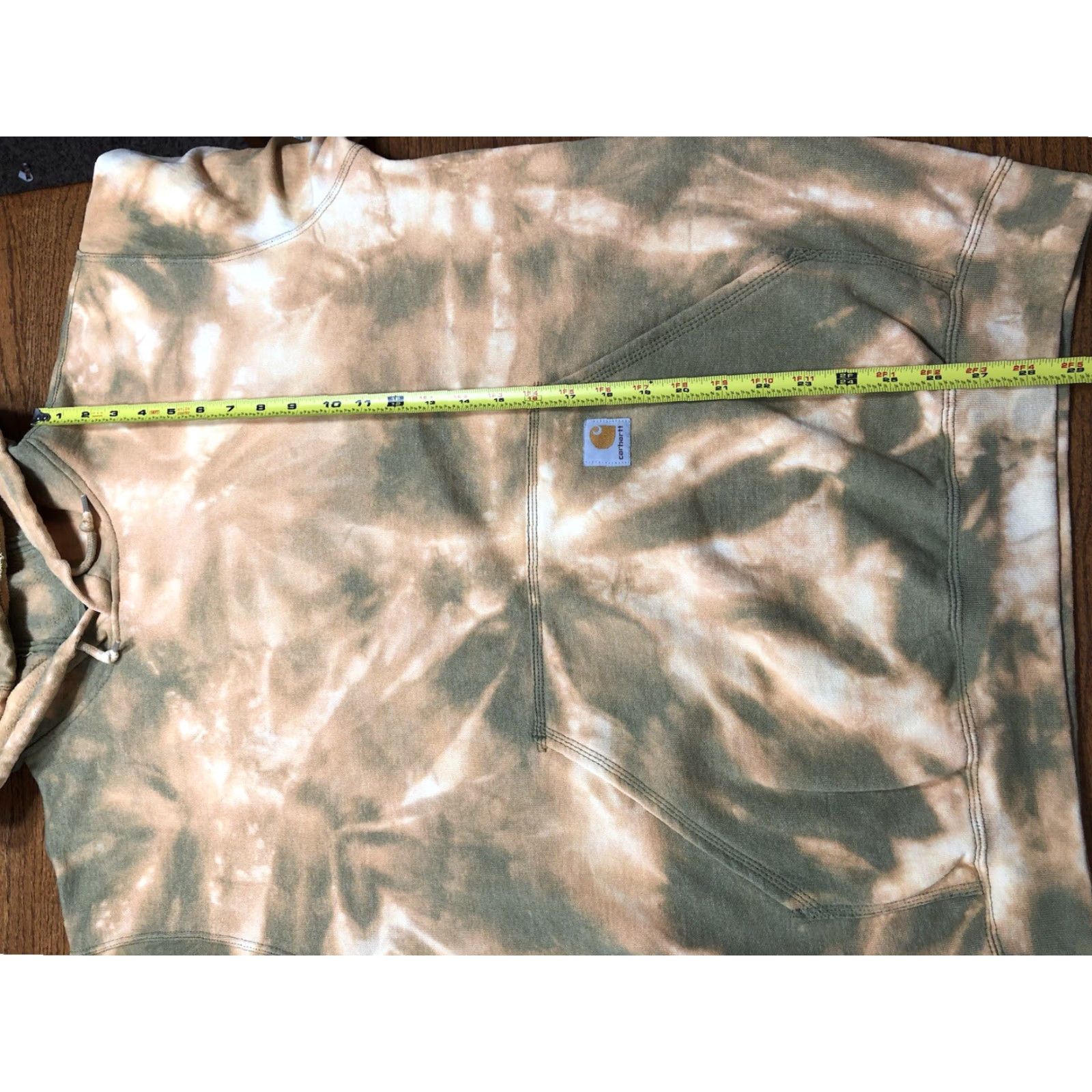 Carhartt Carhartt Hoodie Mens L Green Tie Dye Acid Wash Relaxed Fit Pullover 90s Classic Outdoor Knitted Cotton Blend Polyester Sweatshirt Size US L / EU 52-54 / 3 - 6 Thumbnail