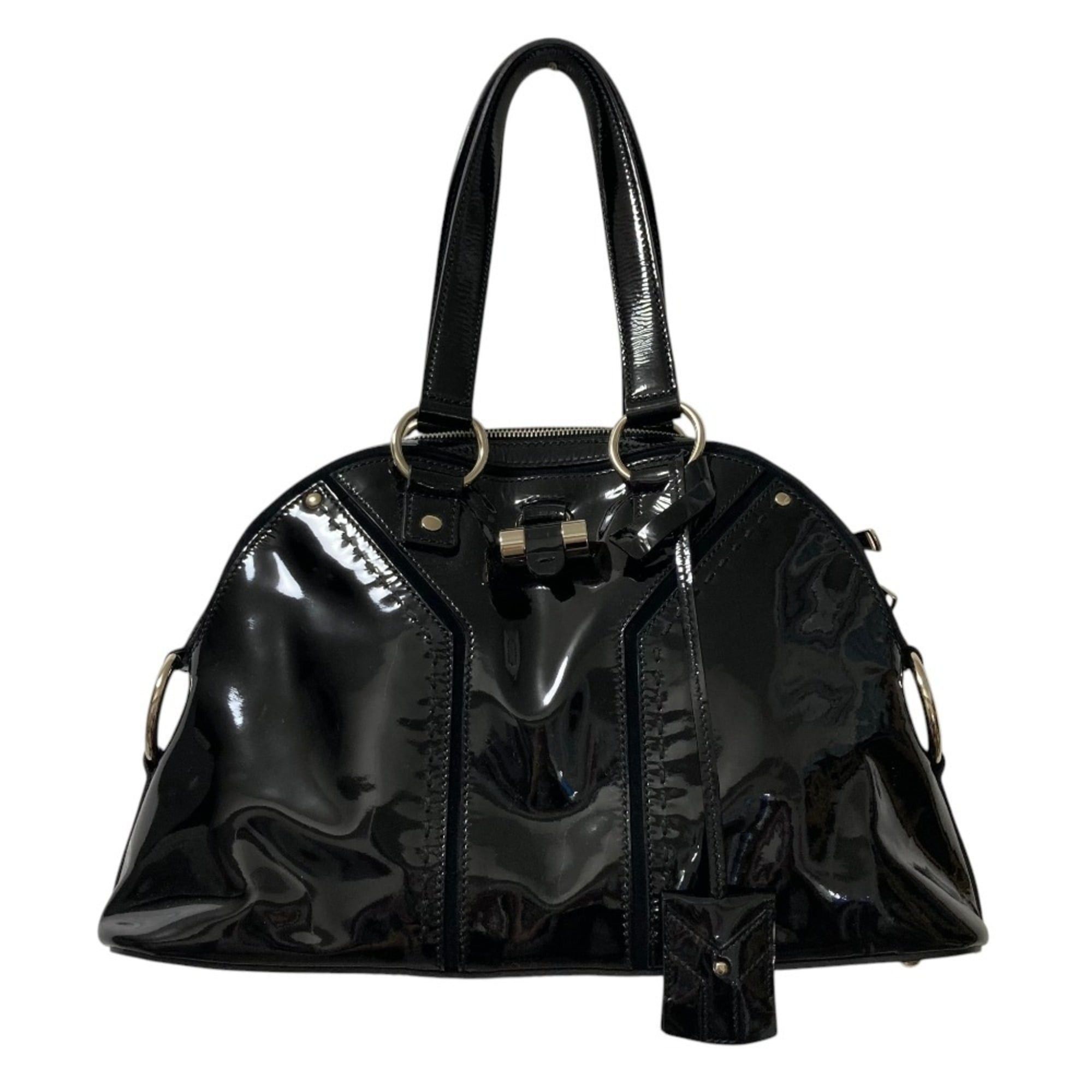 Yves Saint Laurent Yves Saint Laurent Muse Y-Line Patent Leather Handbag 156465 Black Women's Size ONE SIZE - 1 Thumbnail