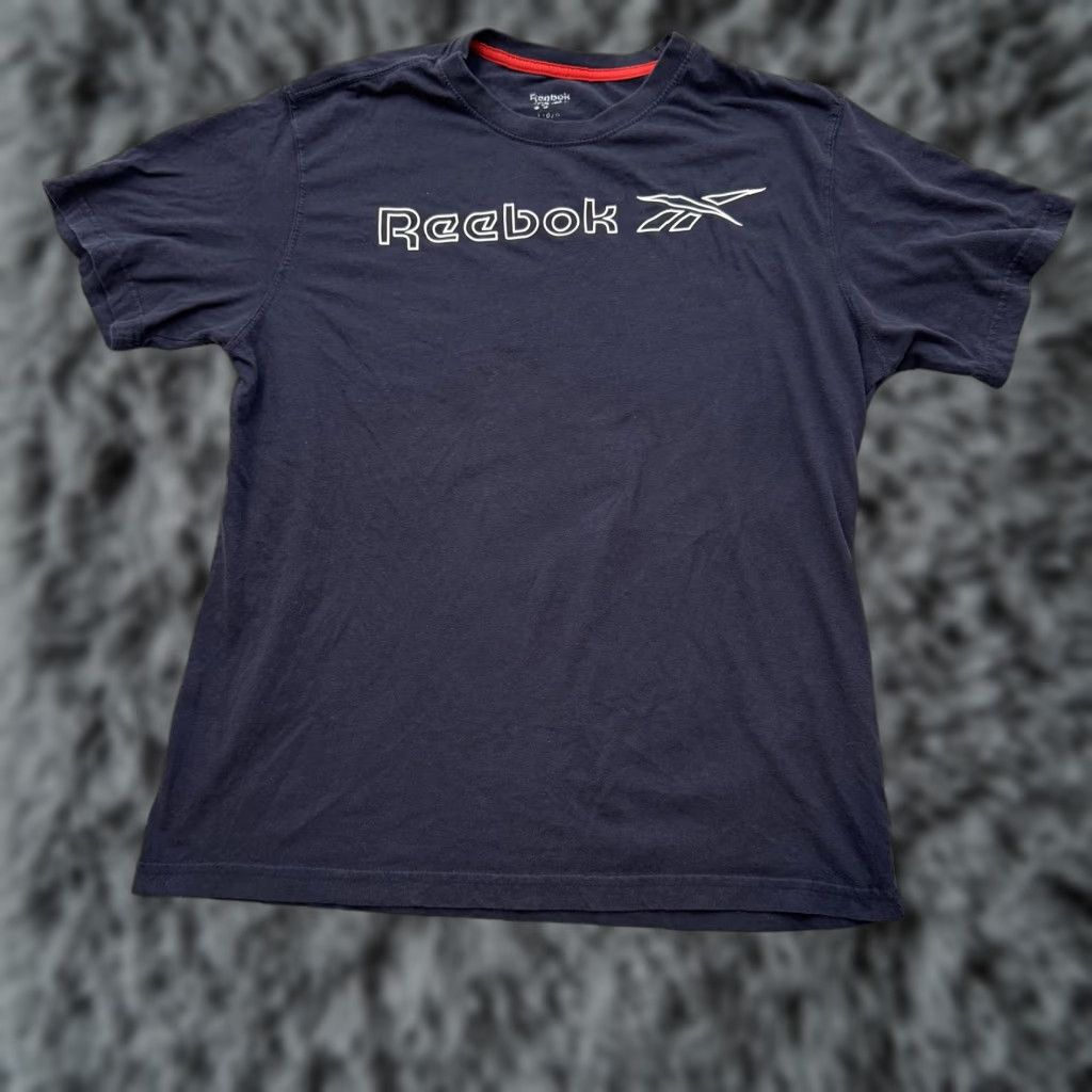 Reebok Reebok Shirt Mens Large Black Blue Spell Out Logo Athletic Training 60/40 Blend Size US L / EU 52-54 / 3 - 1 Thumbnail