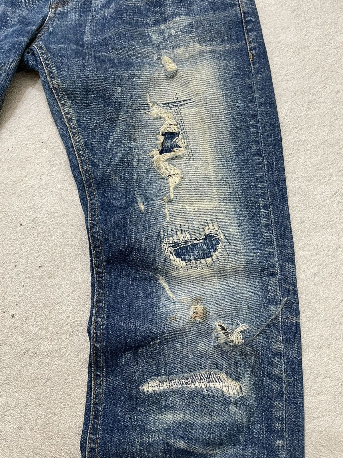 Japanese Brand 2000s Buckaroo Heavy Distressed Denim Ripped Jeans Wash LGB Size US 35 - 4 Thumbnail