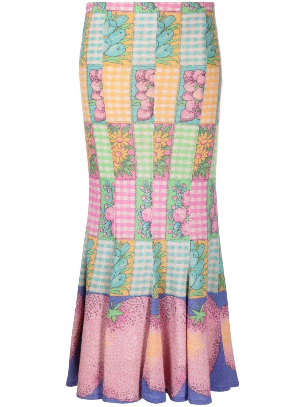 ERL o1mle0824 Fluted Maxi Skirt in Multicolor Size 30" / US 8 / IT 44 - 1 Thumbnail