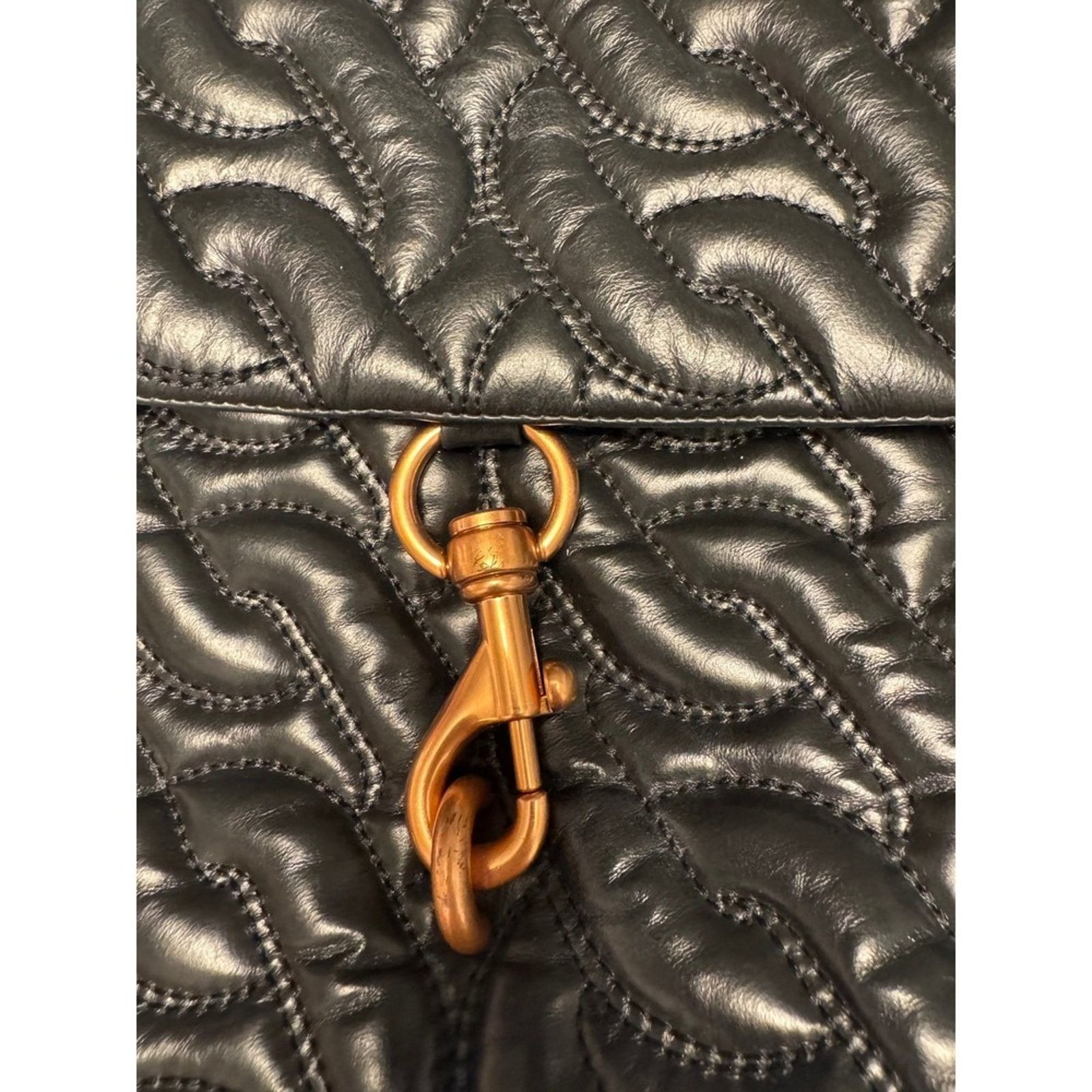 Rebecca Minkoff Rebecca Minkoff Black Quilted Leather Shoulder Bag Chain Size ONE SIZE - 4 Thumbnail