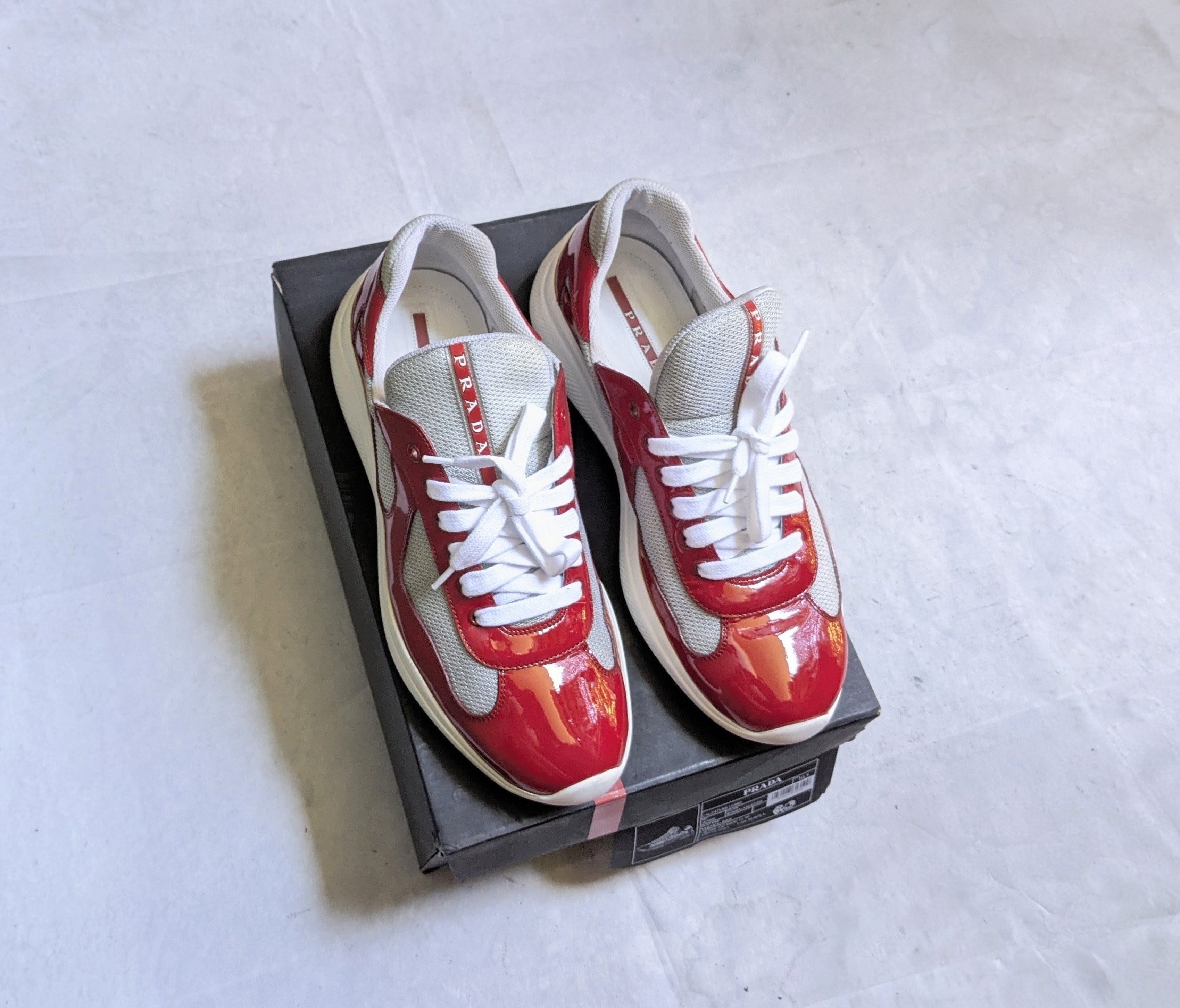 Prada Prada America's Cup Sneakers Red Patent Leather 11.5 Low Size US 11.5 / EU 44-45 - 1 Thumbnail