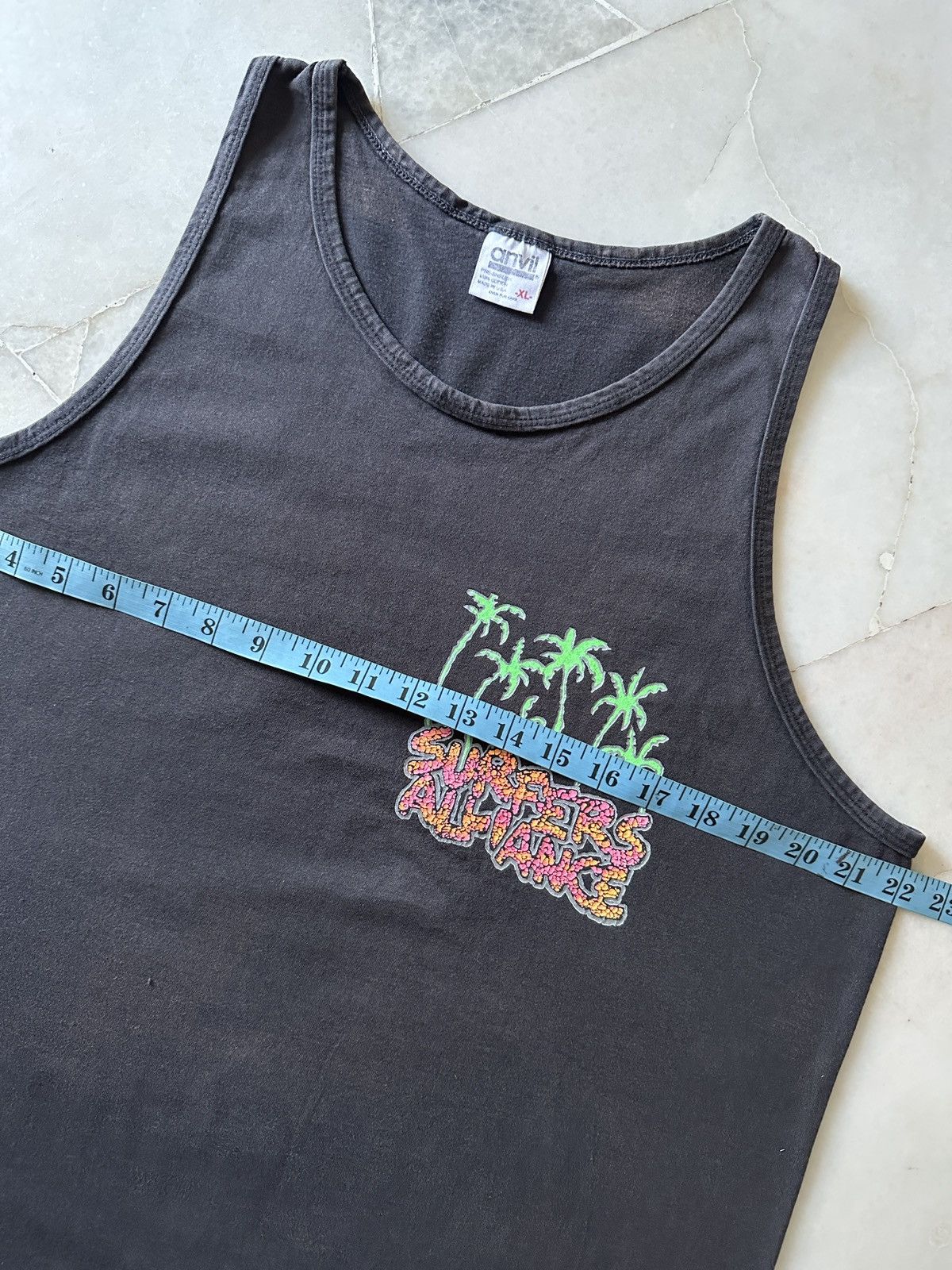 Vintage VINTAGE 90’s SURFERS ALLIANCE FADED TANK TOP SHIRT Size US XL / EU 56 / 4 - 3 Thumbnail
