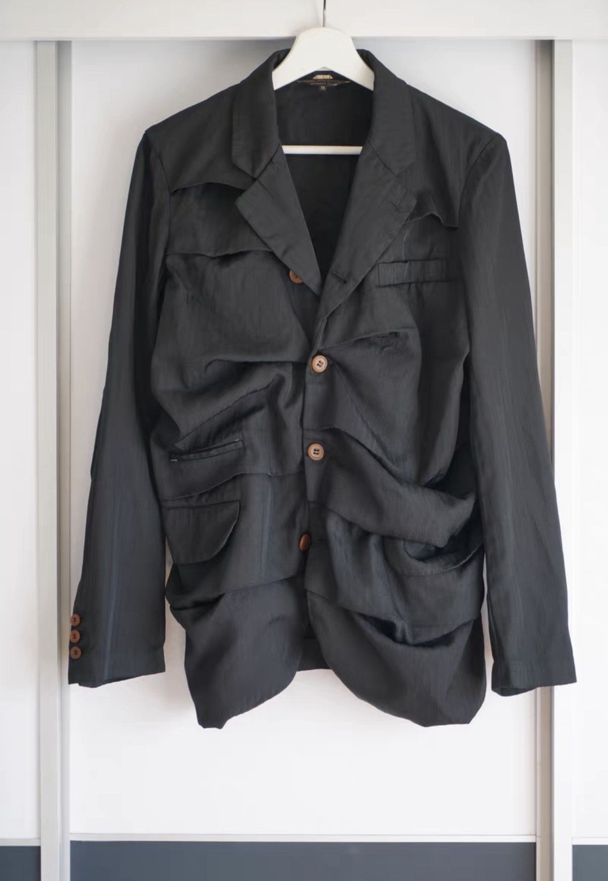 Yohji Yamamoto Comme des Garcons 19ss Runway Pleated Blazer K4 Size US XS / EU 42 / 0 - 1 Thumbnail