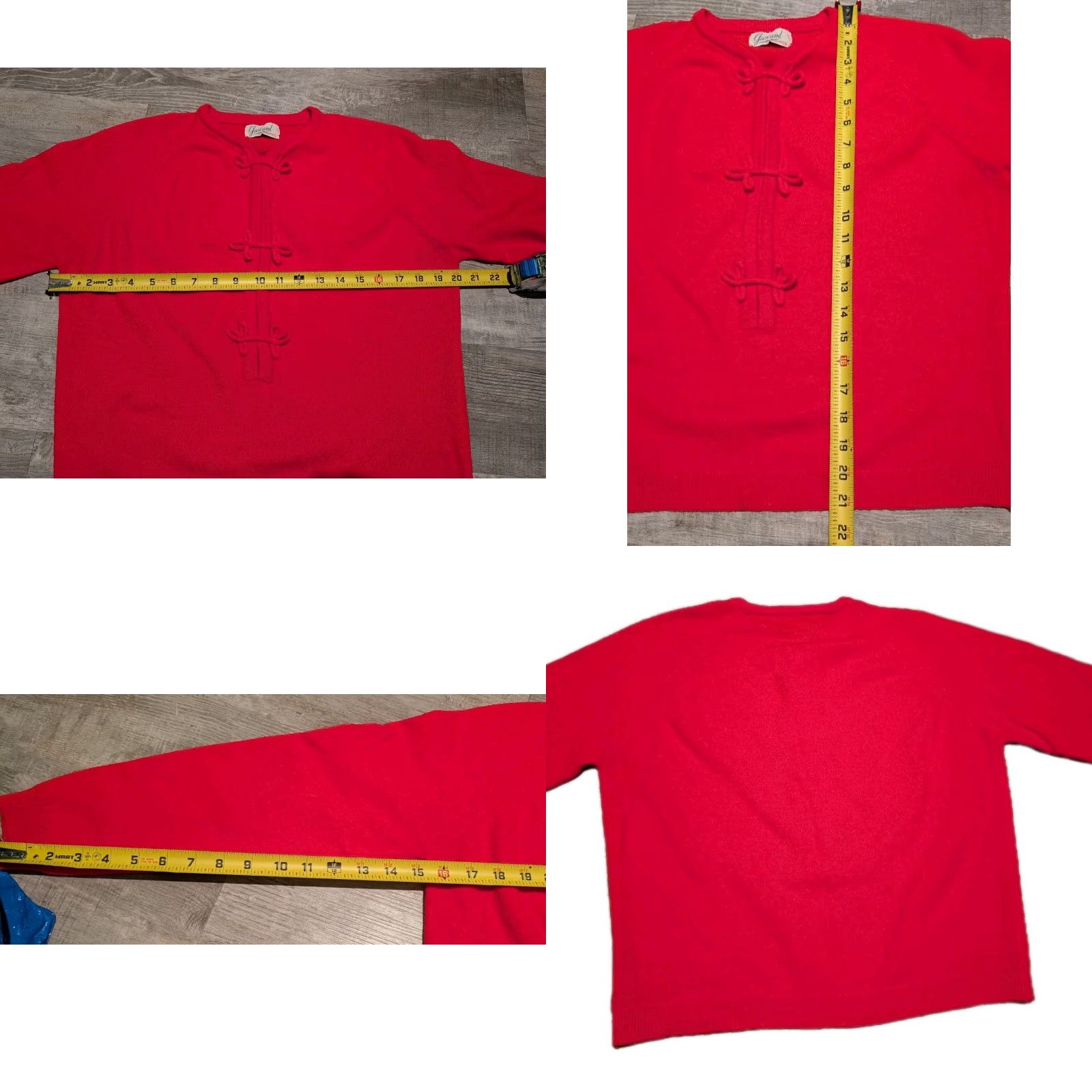 Vintage VINTAGE Garland Dreamspun Women's Red Pullover Sweater S/M 1950s 60s Secretary/Geek Look Mens? Size S / US 4 / IT 40 - 8 Thumbnail