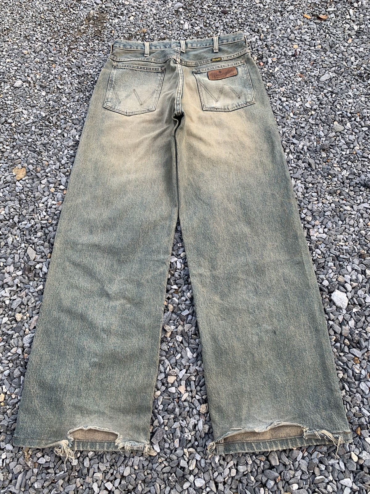 Kapital VINTAGE WRANGLER SELVEDGE BAGGY RUSTY DISTRESSED DENIM Size US 30 / EU 46 - 5 Thumbnail