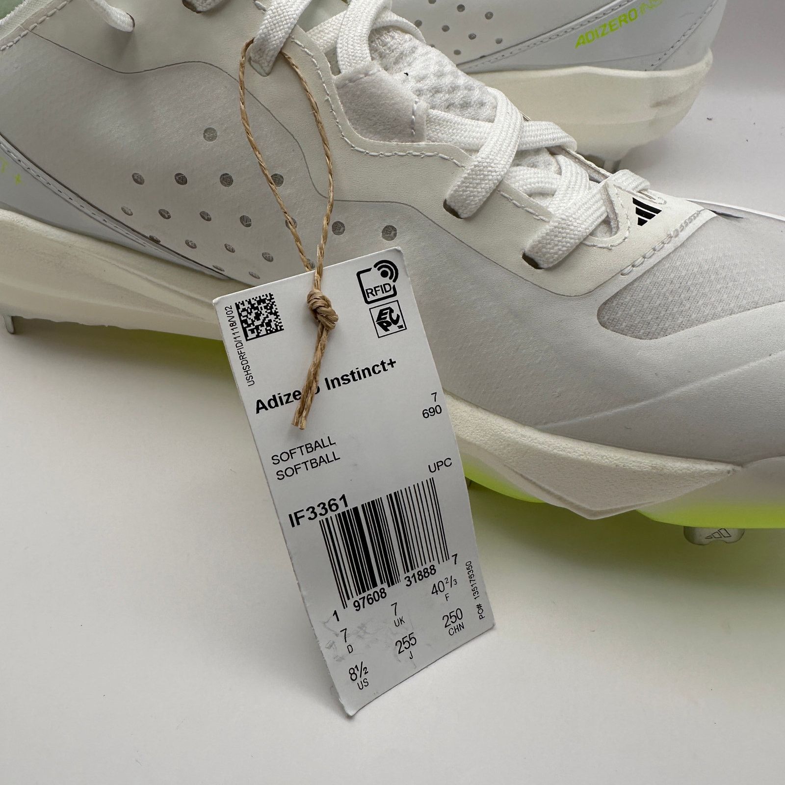 Adidas Adidas Adizero Instinct+ Softball Cleats Wms 8.5 White/Neon Size US 8.5 / IT 38.5 - 8 Thumbnail