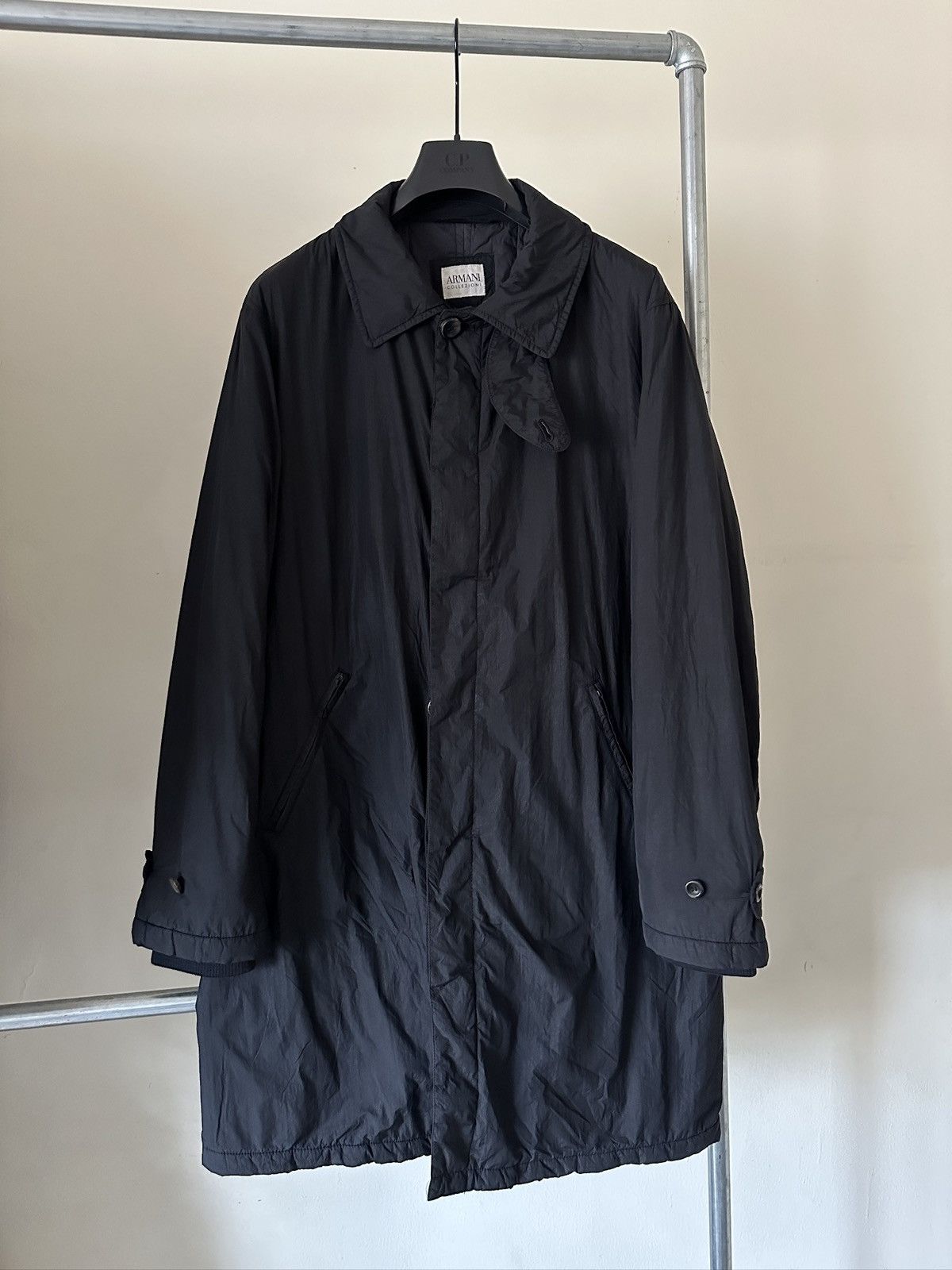 Armani Collezioni 2000s Armani Collezioni Water Repellent Nylon Long Jacket Size US L / EU 52-54 / 3 - 6 Thumbnail