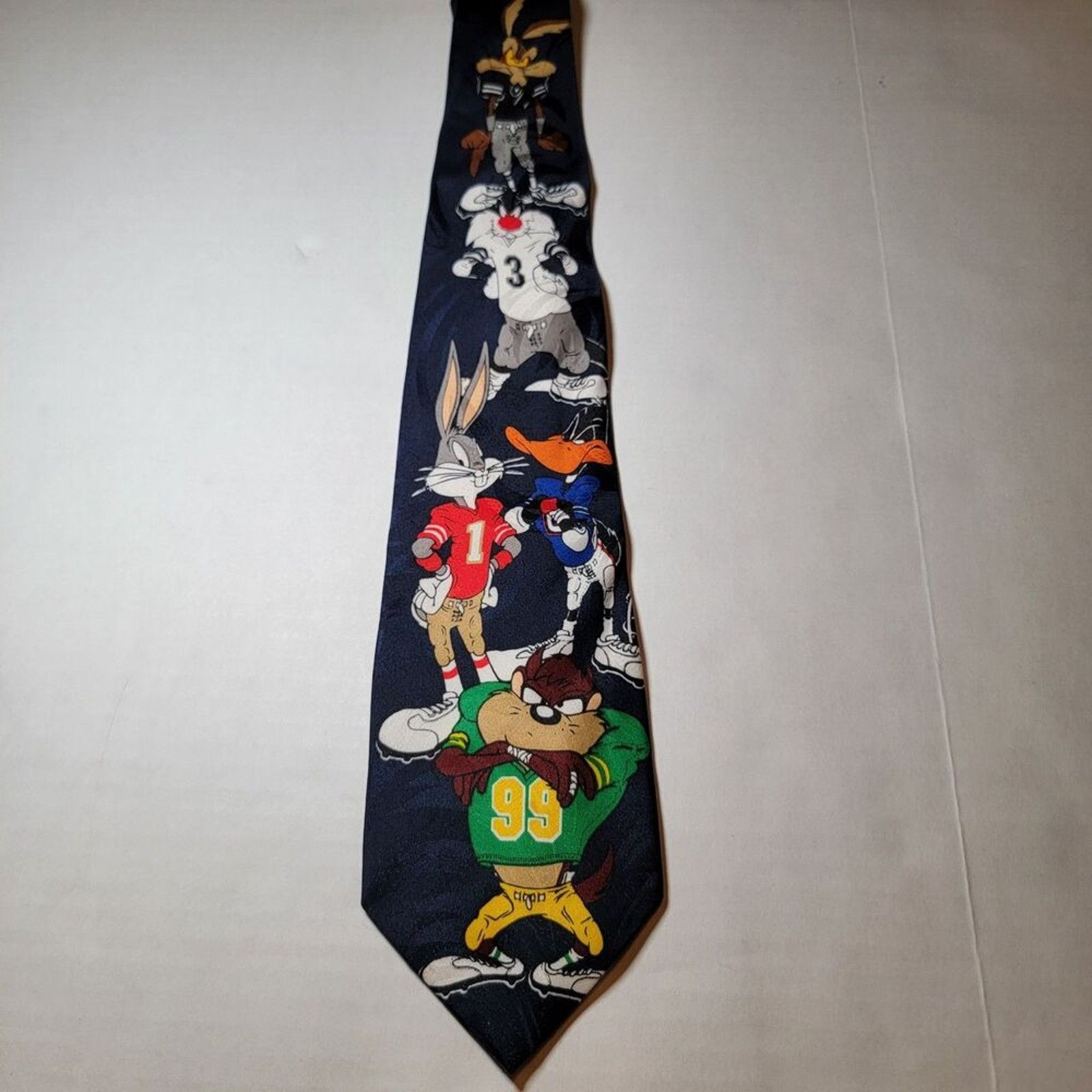 Other Looney Tunes Mania 1996 Tie Navy Character Sports Pose Size ONE SIZE - 2 Thumbnail