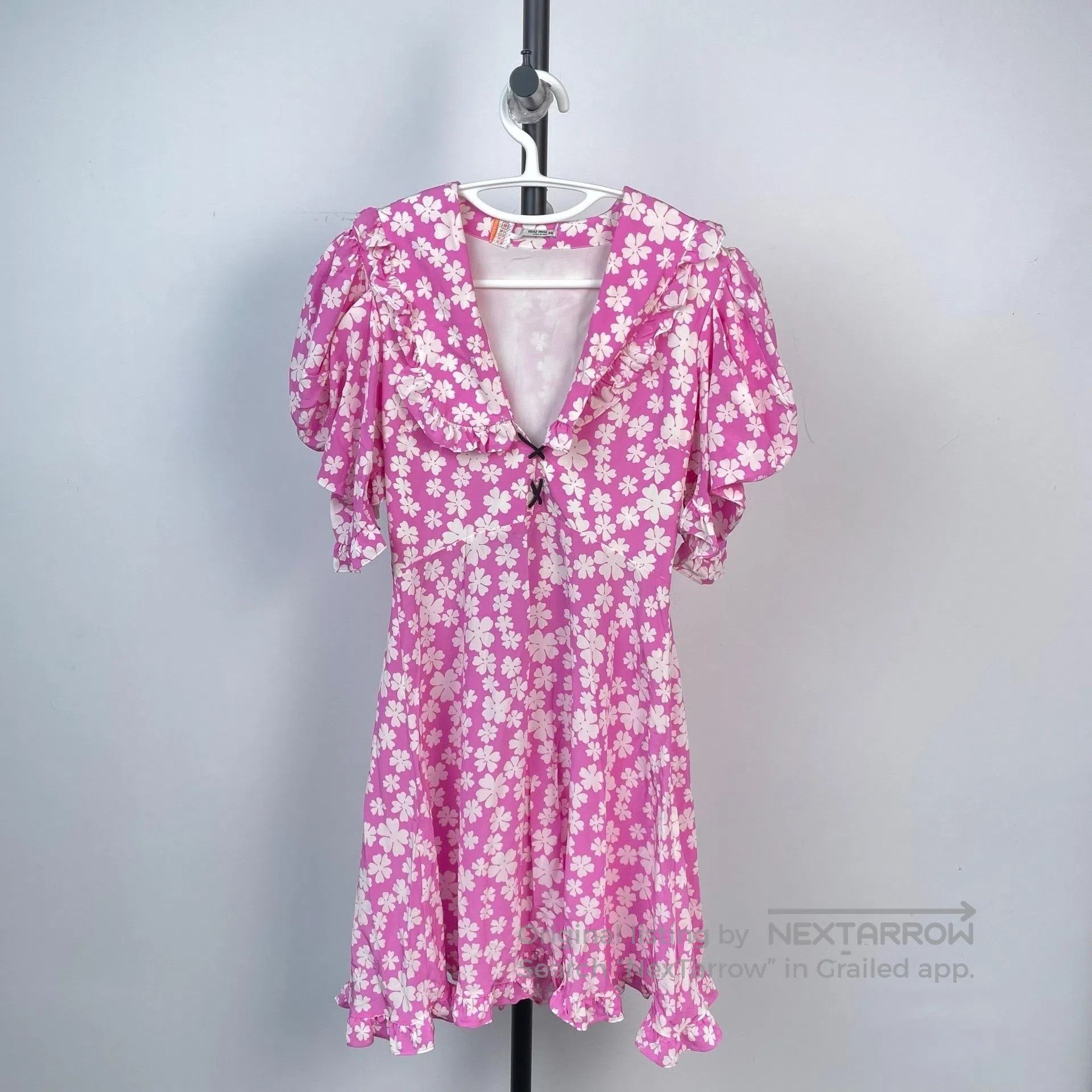 Miu Miu Miu Miu Pink mulberry silk floral print dress Miu Miu styl Size S / US 4 / IT 40 - 1 Thumbnail