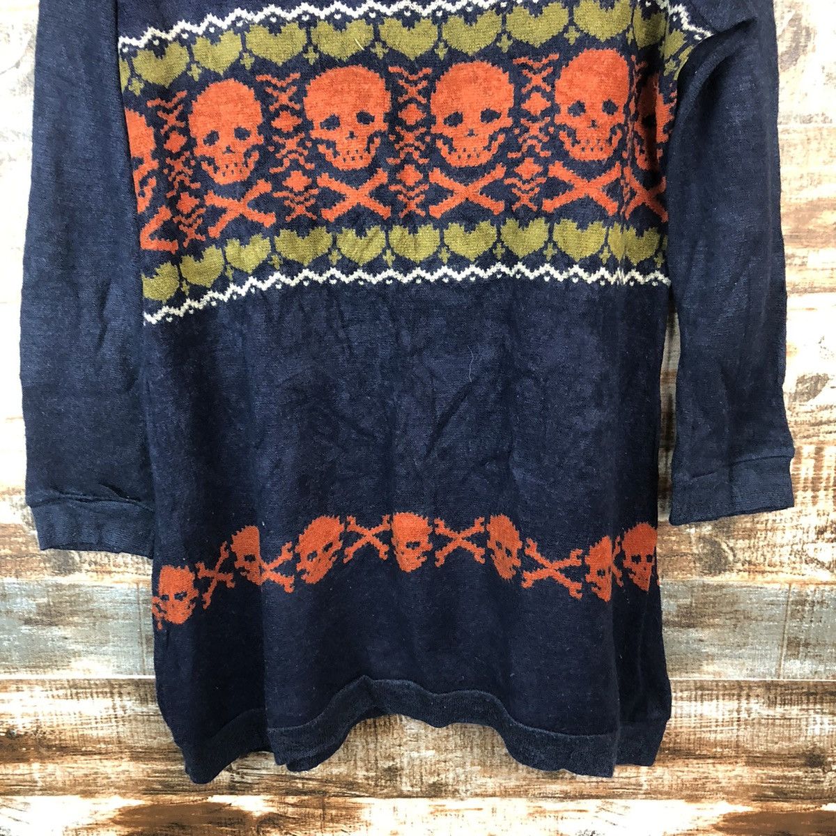 Homespun Knitwear Bemymuse Dark Blue skull Knitwear #A2056 Size M / US 6-8 / IT 42-44 - 15 Thumbnail