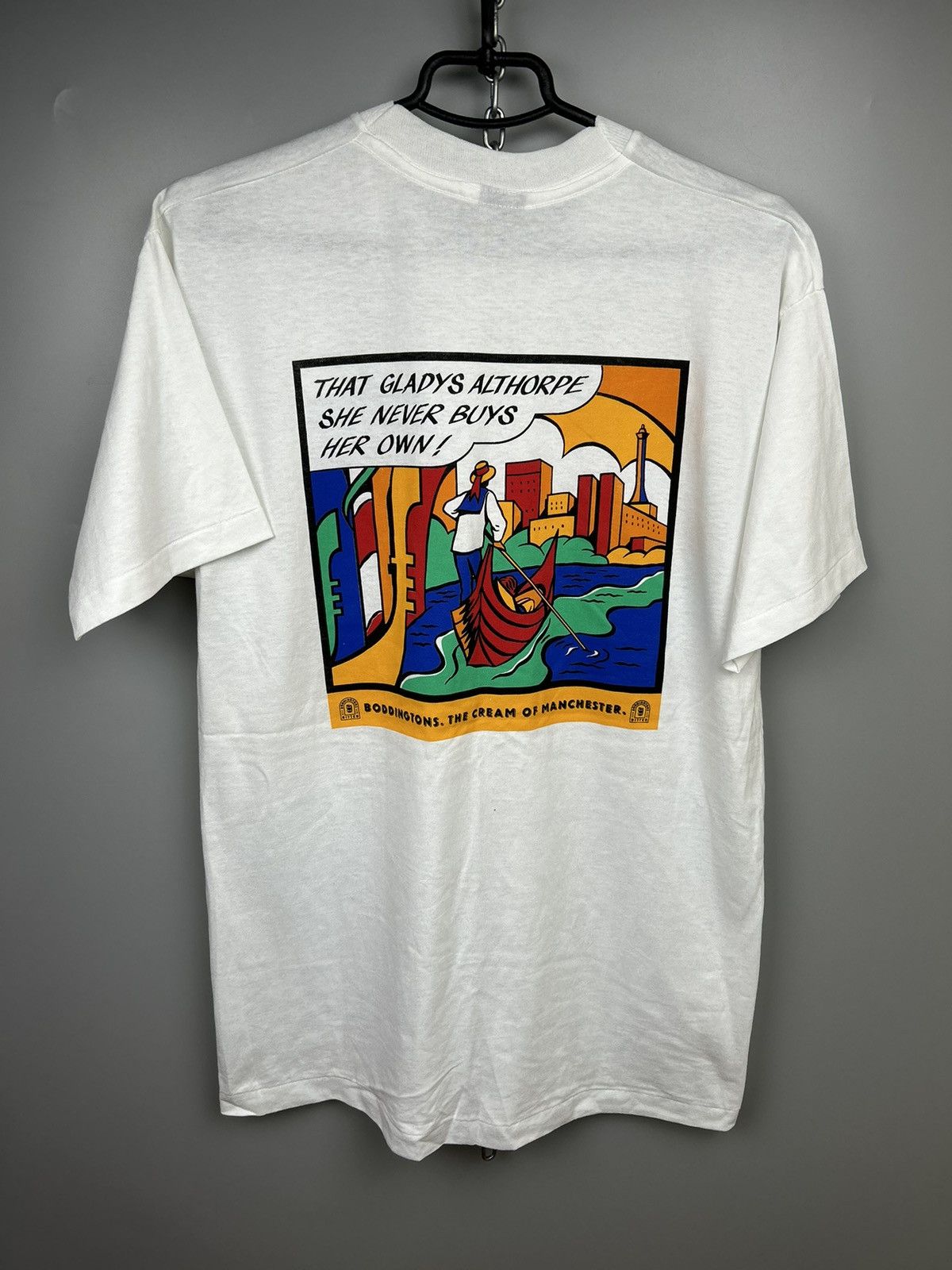 Vintage Vintage 90s Boddingtons bitter single stitch white t-shirt Size US XL / EU 56 / 4 - 3 Thumbnail