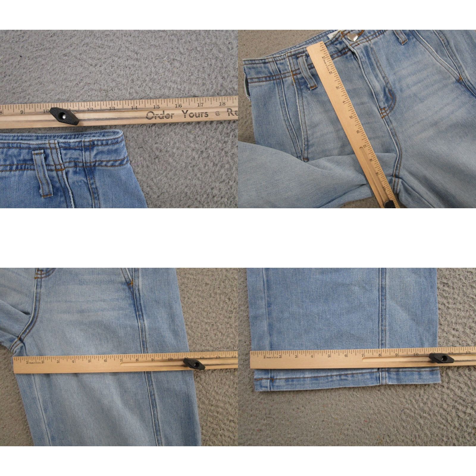Vintage Celebrity Pink Jeans Women's 26 Blue Denim Wide-Leg Stretch 5-Pocket Re Generation SZ 3/26 Size 26" / US 2 / IT 38 - 8 Thumbnail
