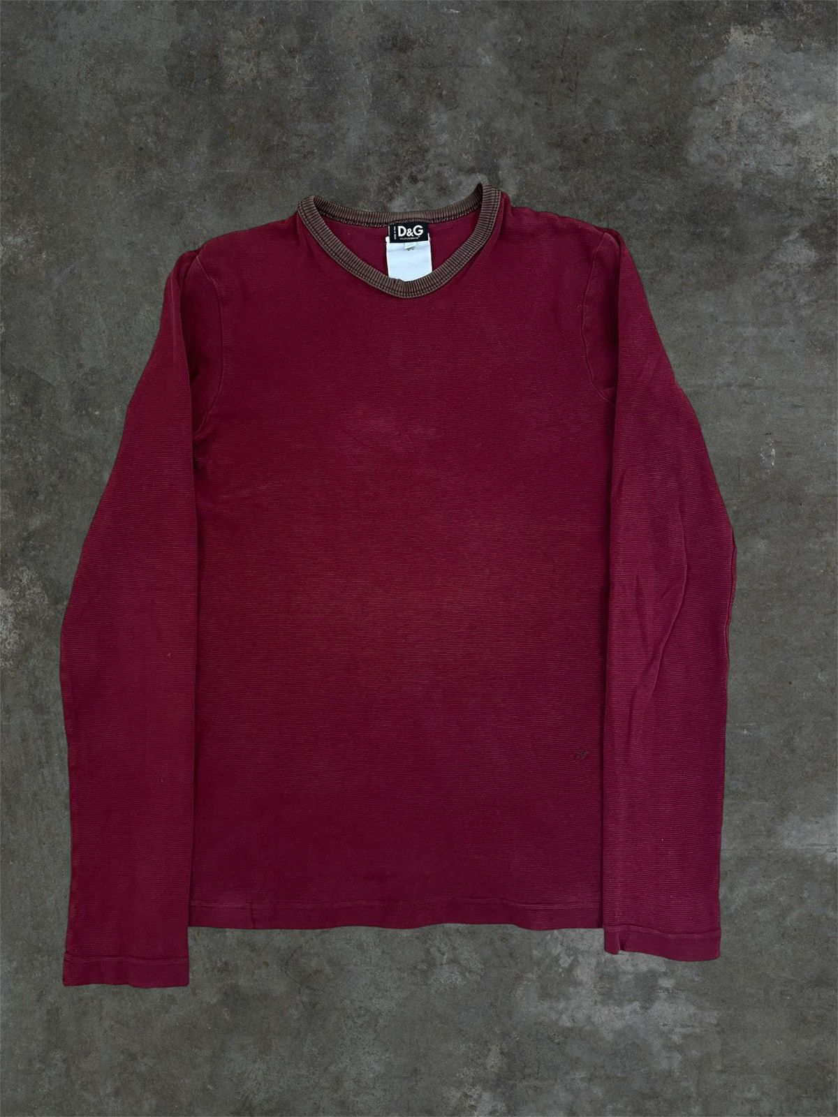 Dolce & Gabbana Beautiful distressed slim dolce gabbana burgundy longsleeve Size US M / EU 48-50 / 2 - 1 Thumbnail