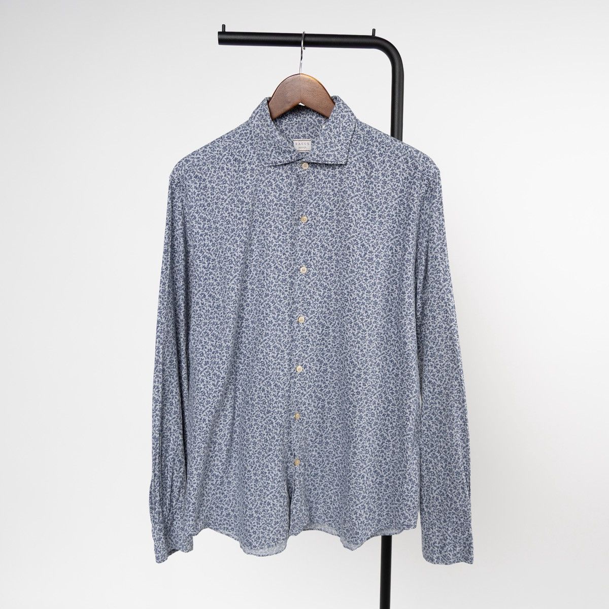 Other Xacus Men Blue Floral Shirt Tailor Fit Button Up Long Sleeve Size US XL / EU 56 / 4 - 1 Thumbnail